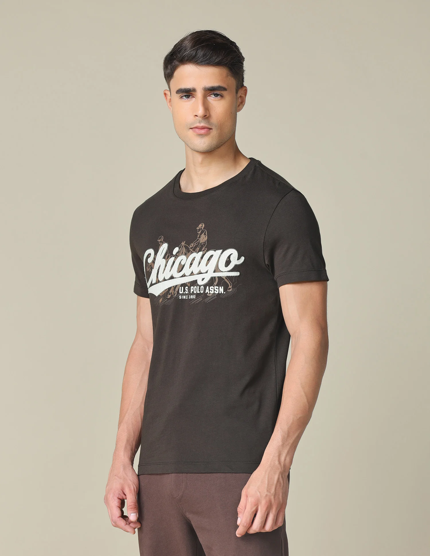 Muscle Fit Brand Printed T- Shirt - Image 4