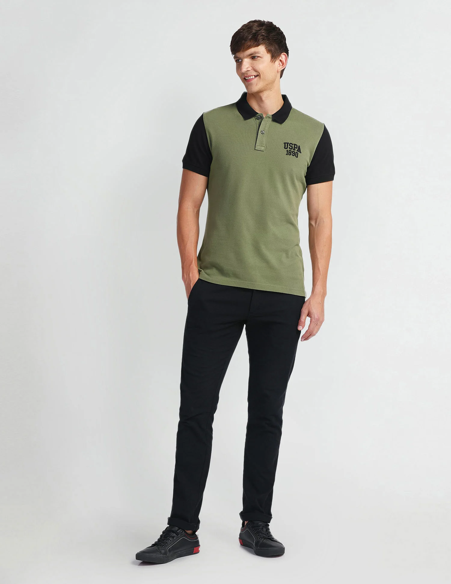 Muscle Fit Colour Block Polo Shirt - Image 3