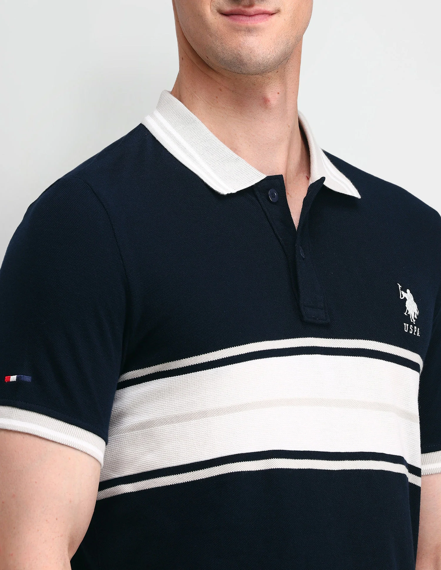 Muscle Fit Colour Block Polo Shirt - Image 6