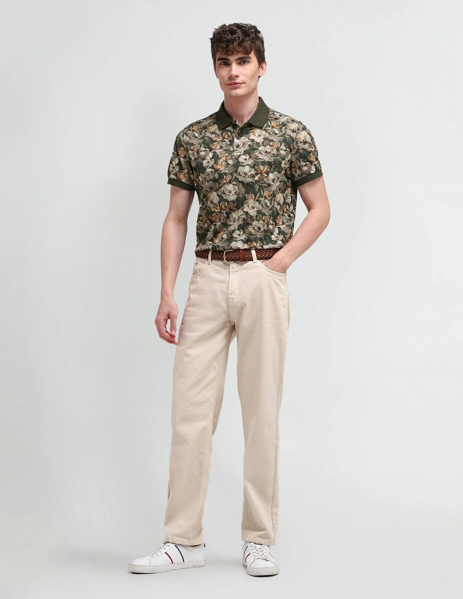 Muscle Fit Floral Polo Shirt - Image 3