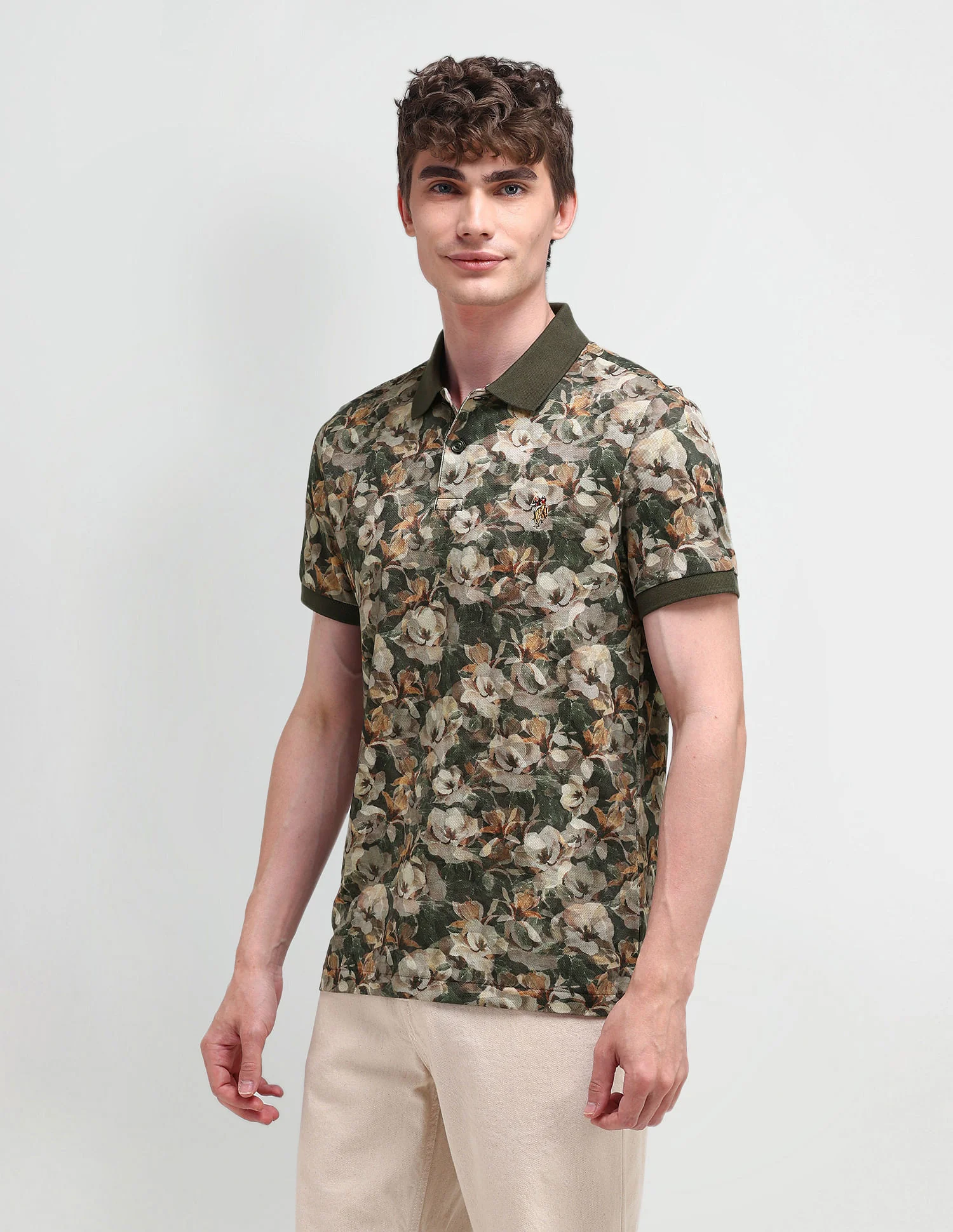 Muscle Fit Floral Polo Shirt - Image 4