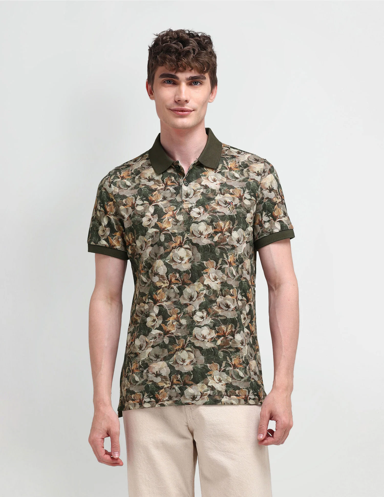 Muscle Fit Floral Polo Shirt - Image 6
