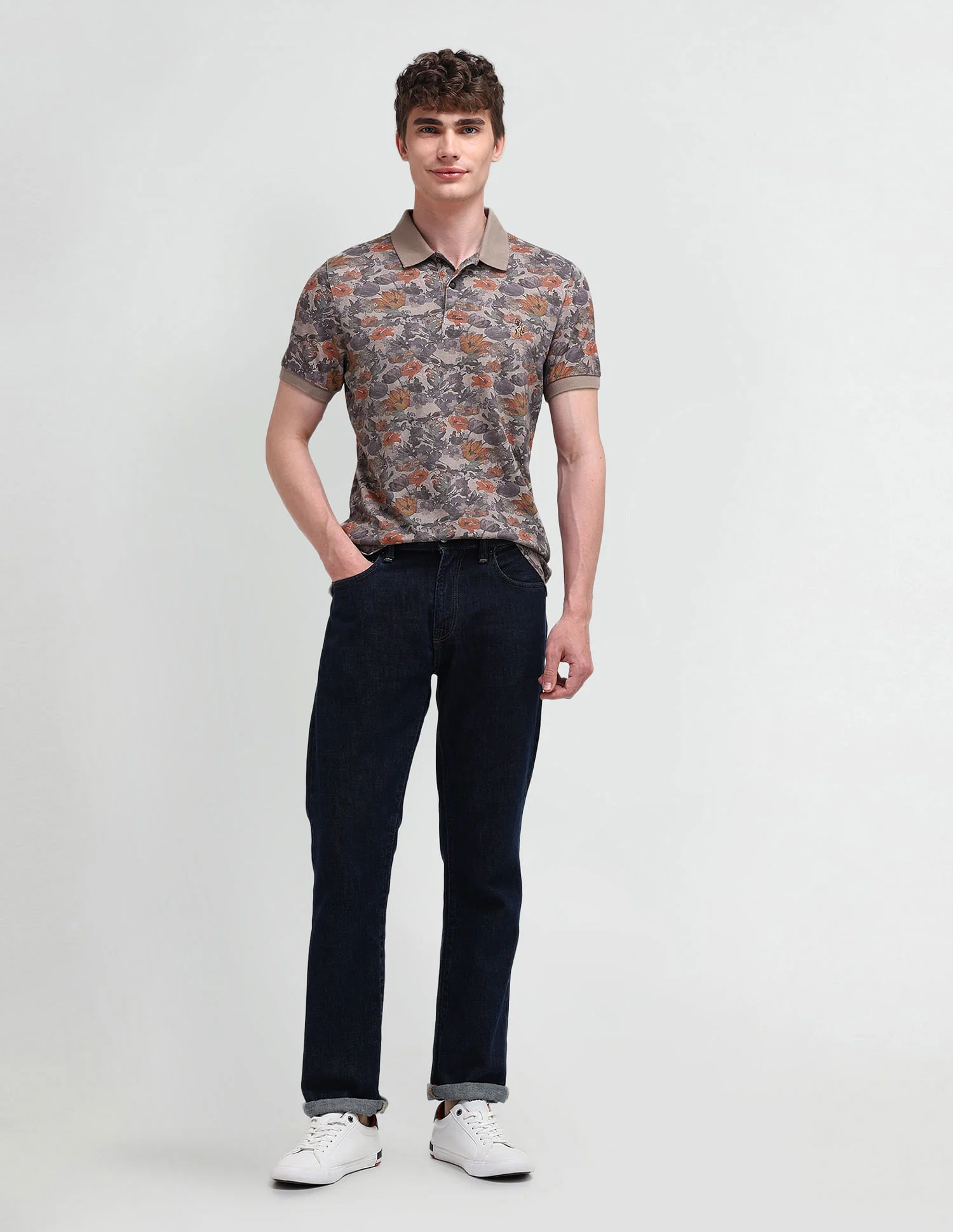 Muscle Fit Floral Polo Shirt - Image 3