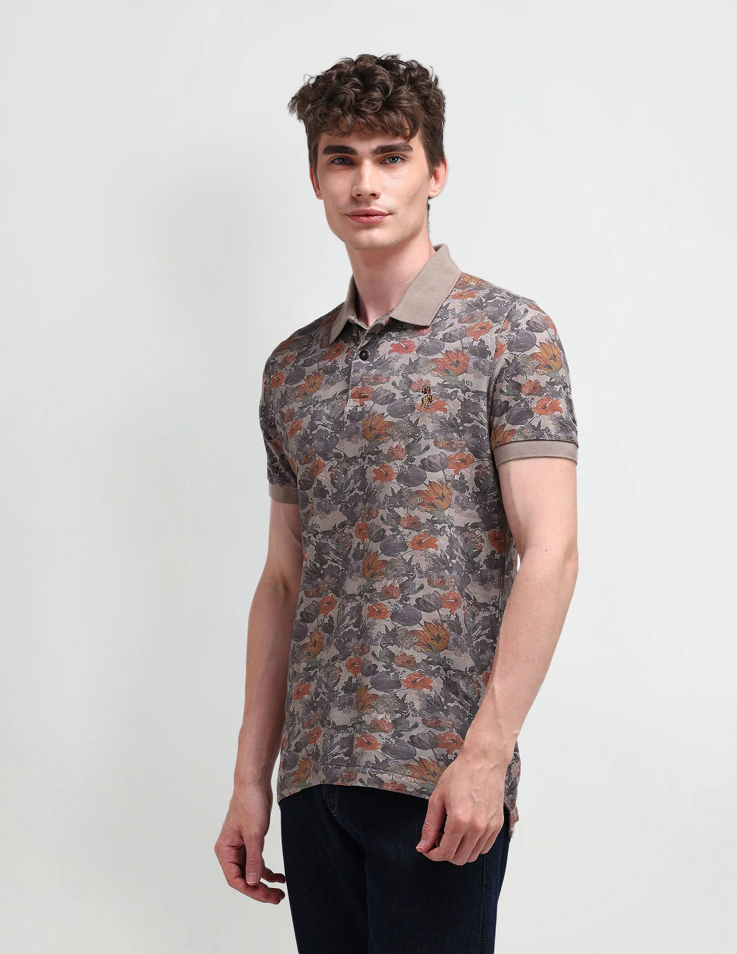 Muscle Fit Floral Polo Shirt - Image 4