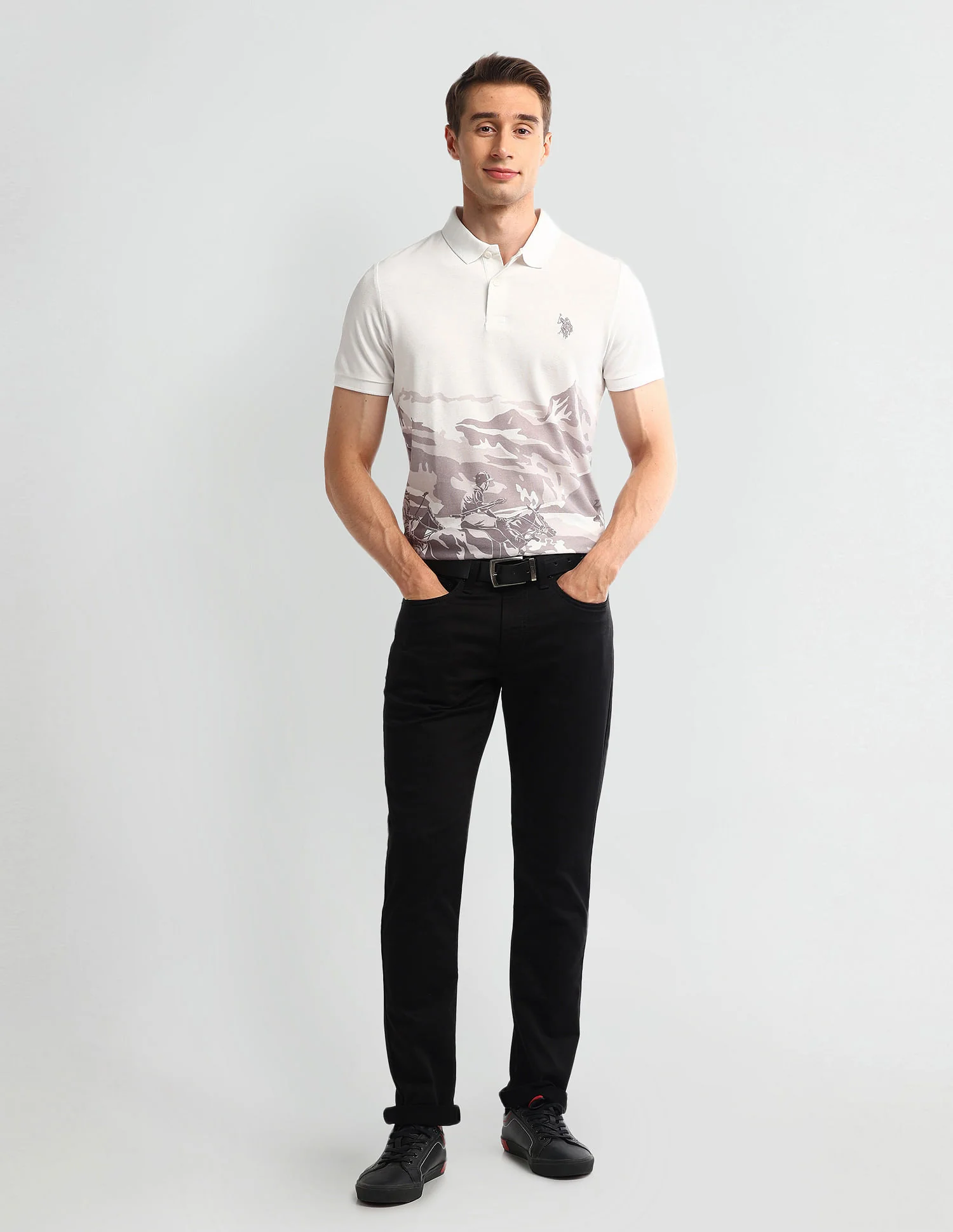 Muscle Fit Graphic Polo Shirt - Image 3