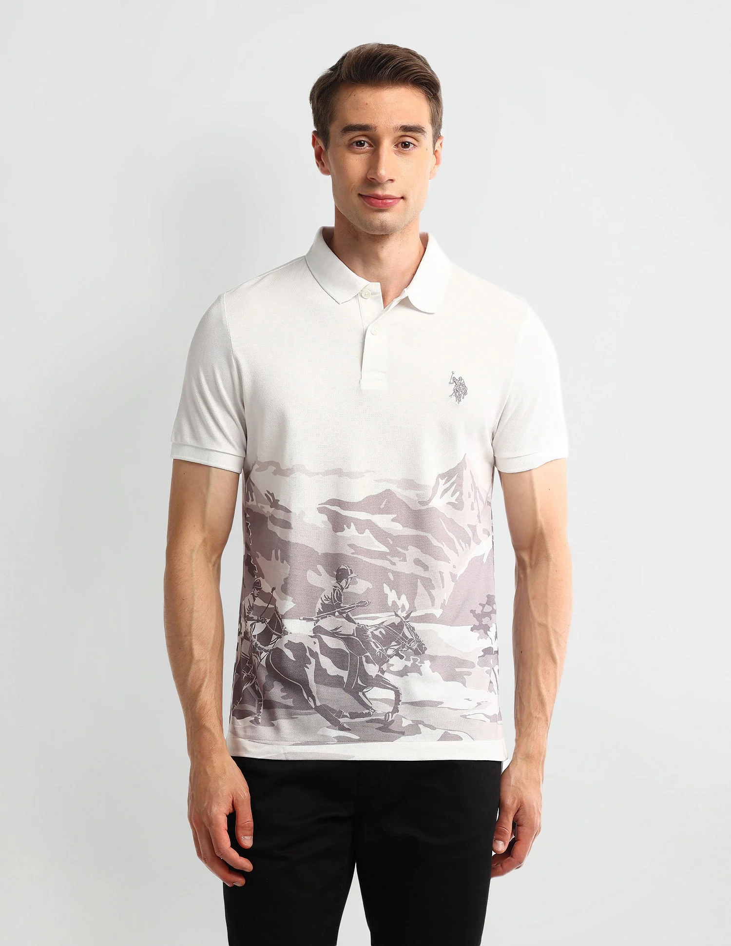 Muscle Fit Graphic Polo Shirt - Image 6