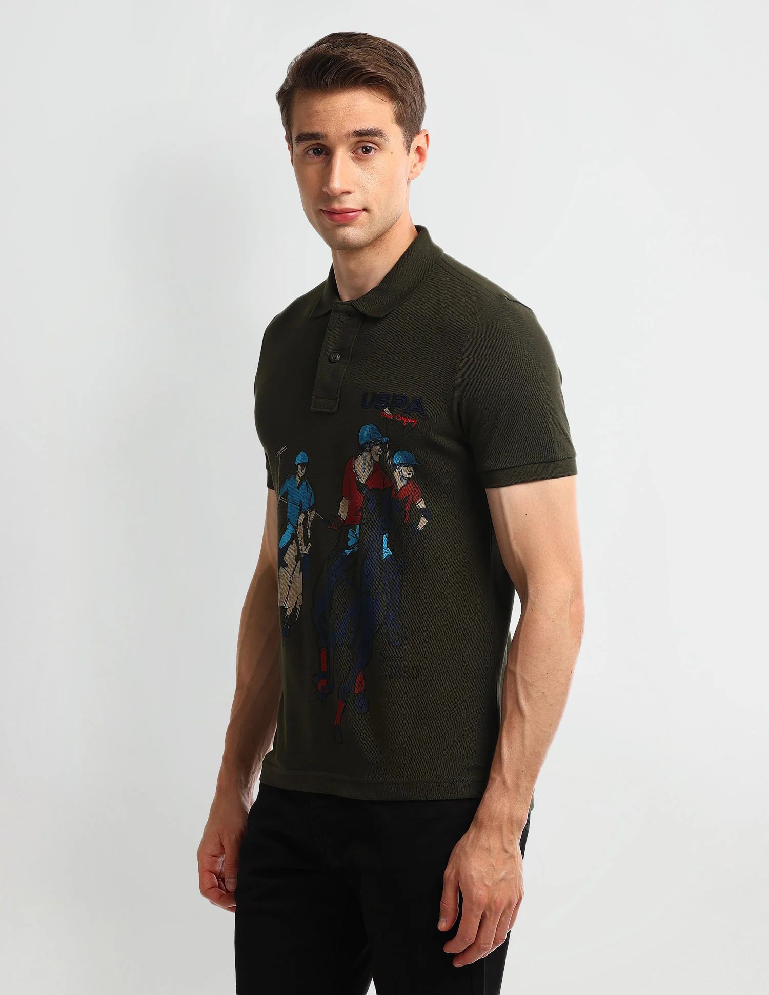 Muscle Fit Graphic Polo Shirt - Image 4