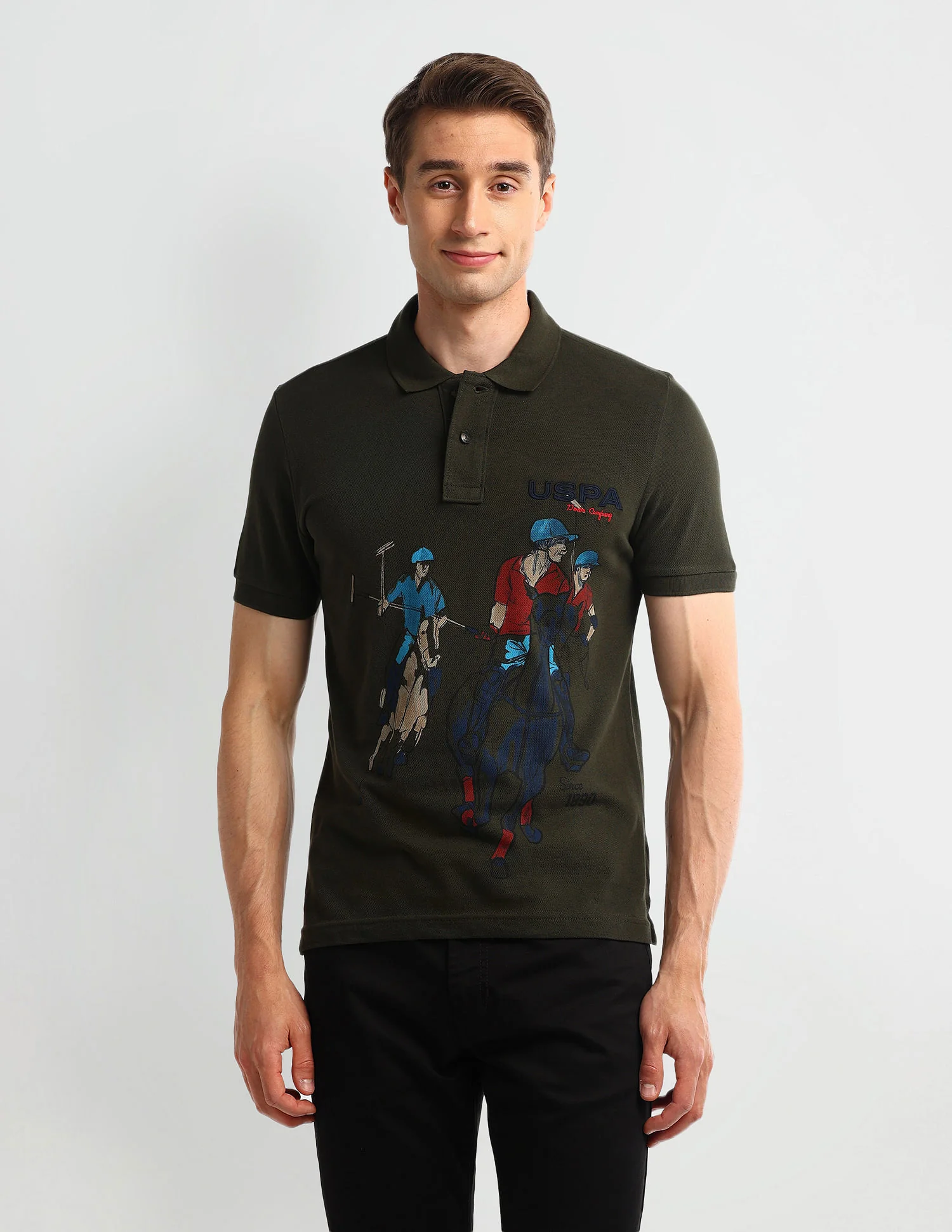Muscle Fit Graphic Polo Shirt - Image 6