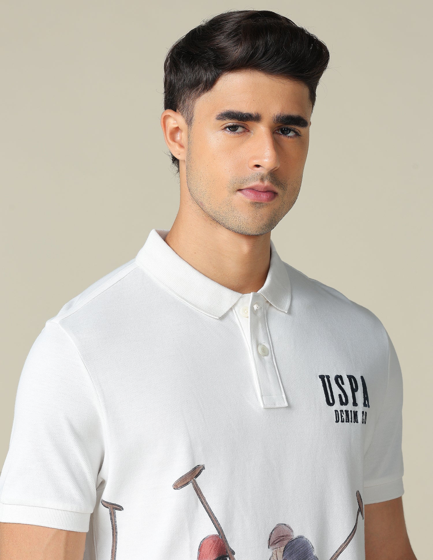 Muscle Fit Graphic Printed Polo Shirt - Image 7