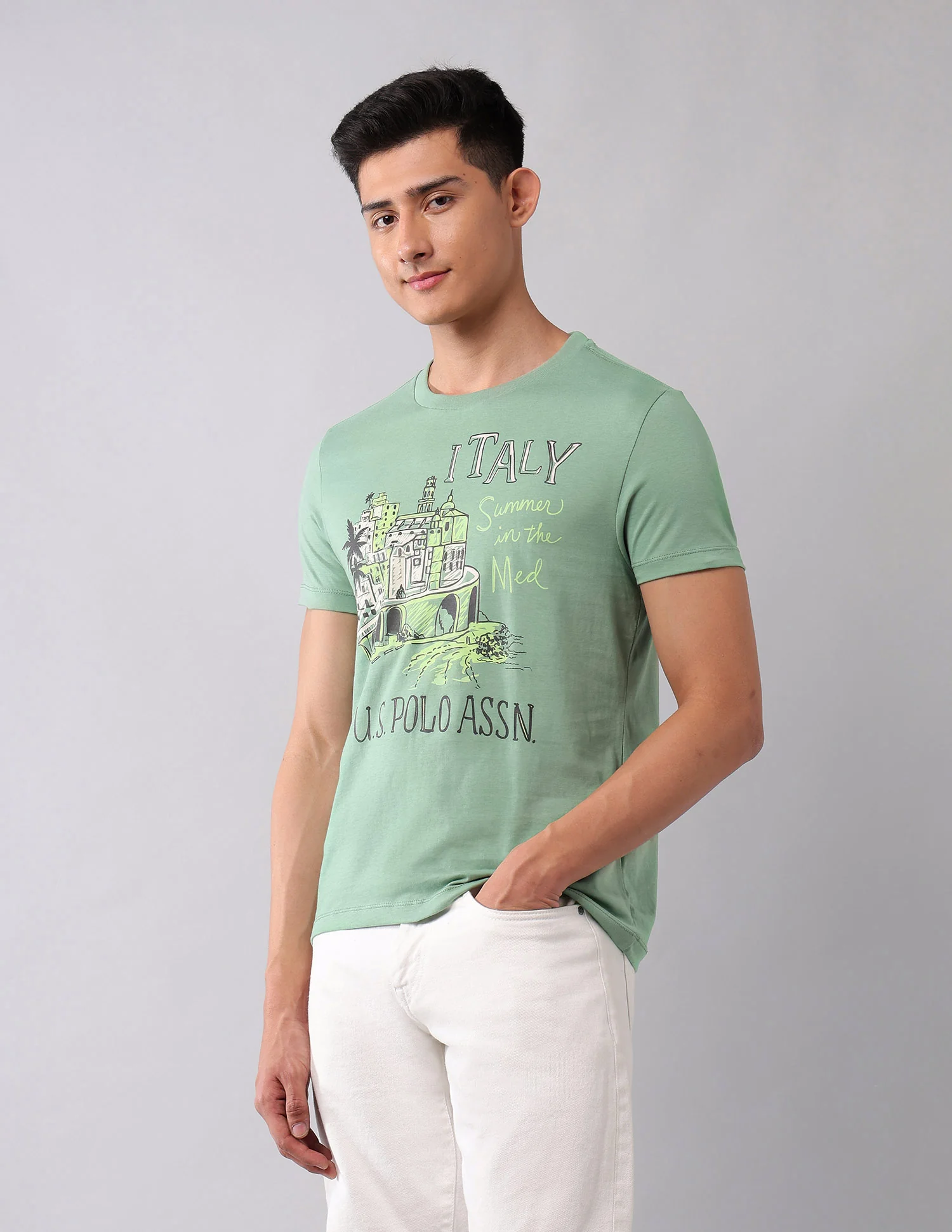 Muscle Fit Graphic Printed T-Shirt - Image 4