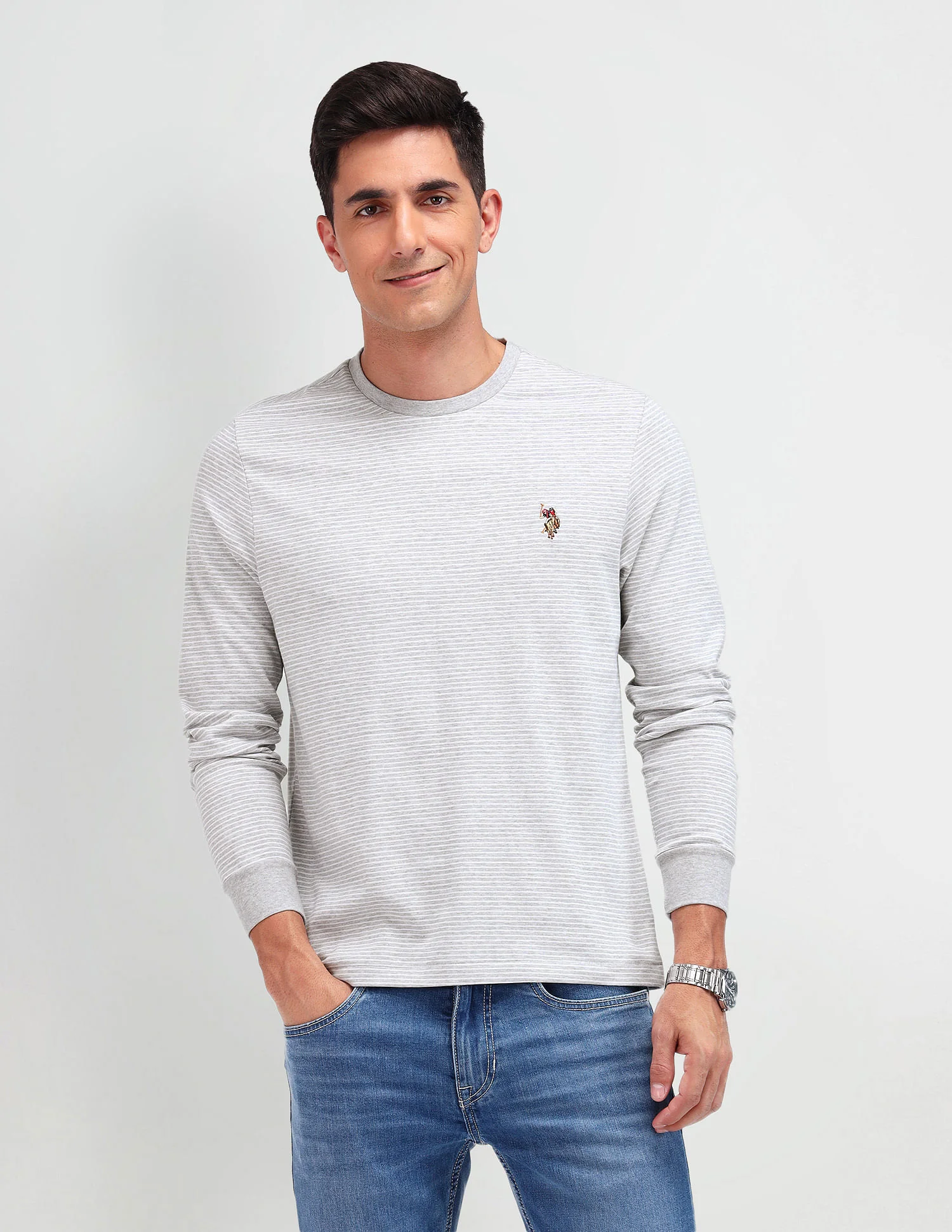Muscle Fit Horizontal Striped T-Shirt