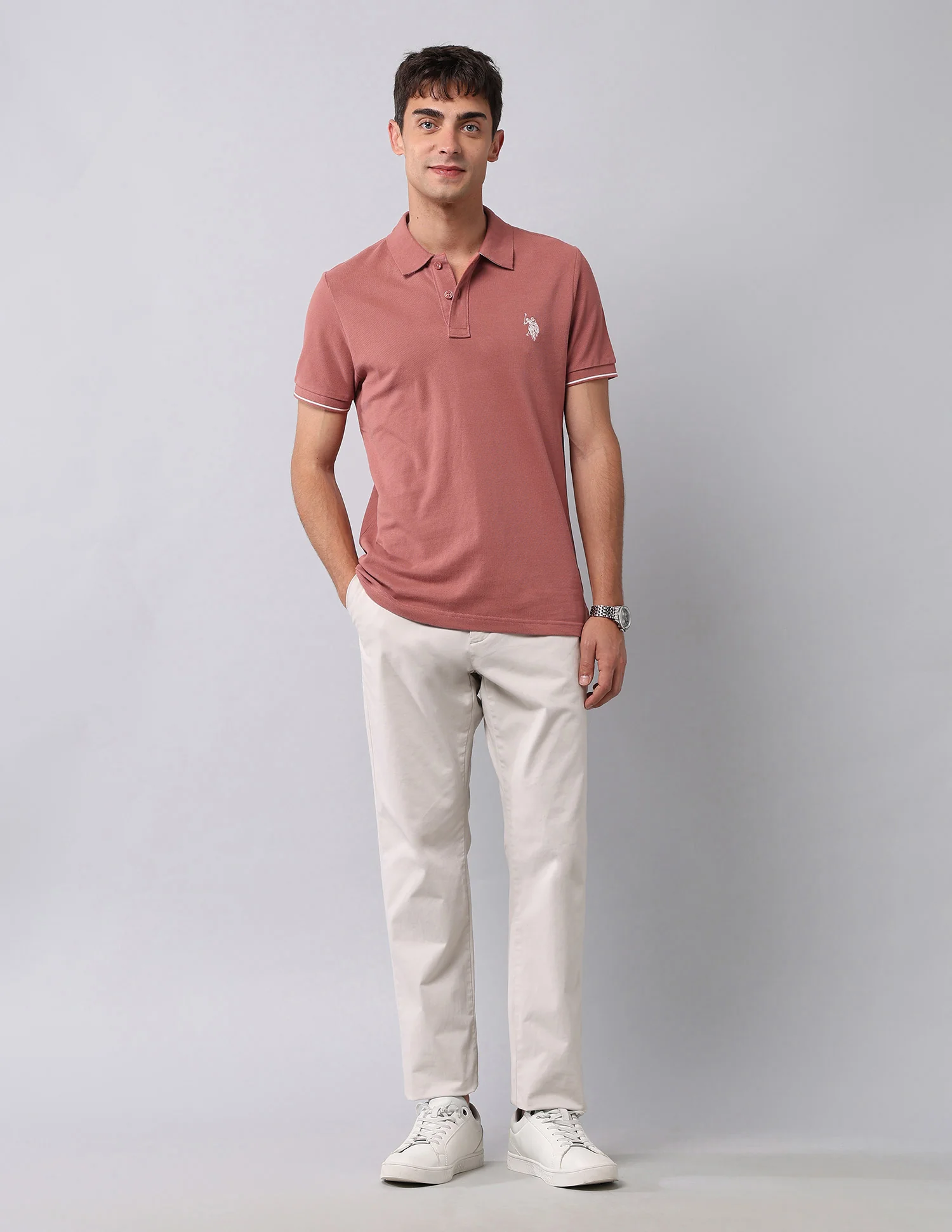 Muscle Fit Pure Cotton Polo Shirt - Image 3