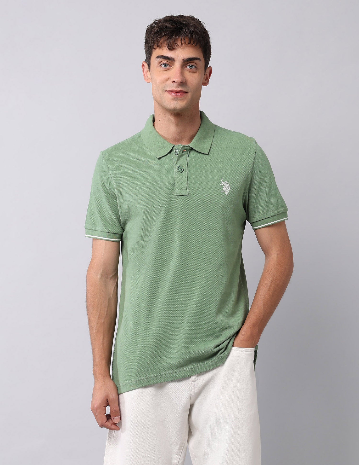 Muscle Fit Pure Cotton Polo Shirt - Image 6