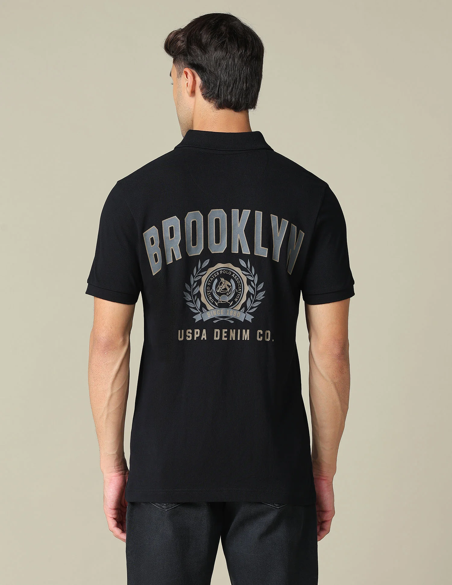 Muscle Fit Typographic Printed Polo Shirt - Image 5