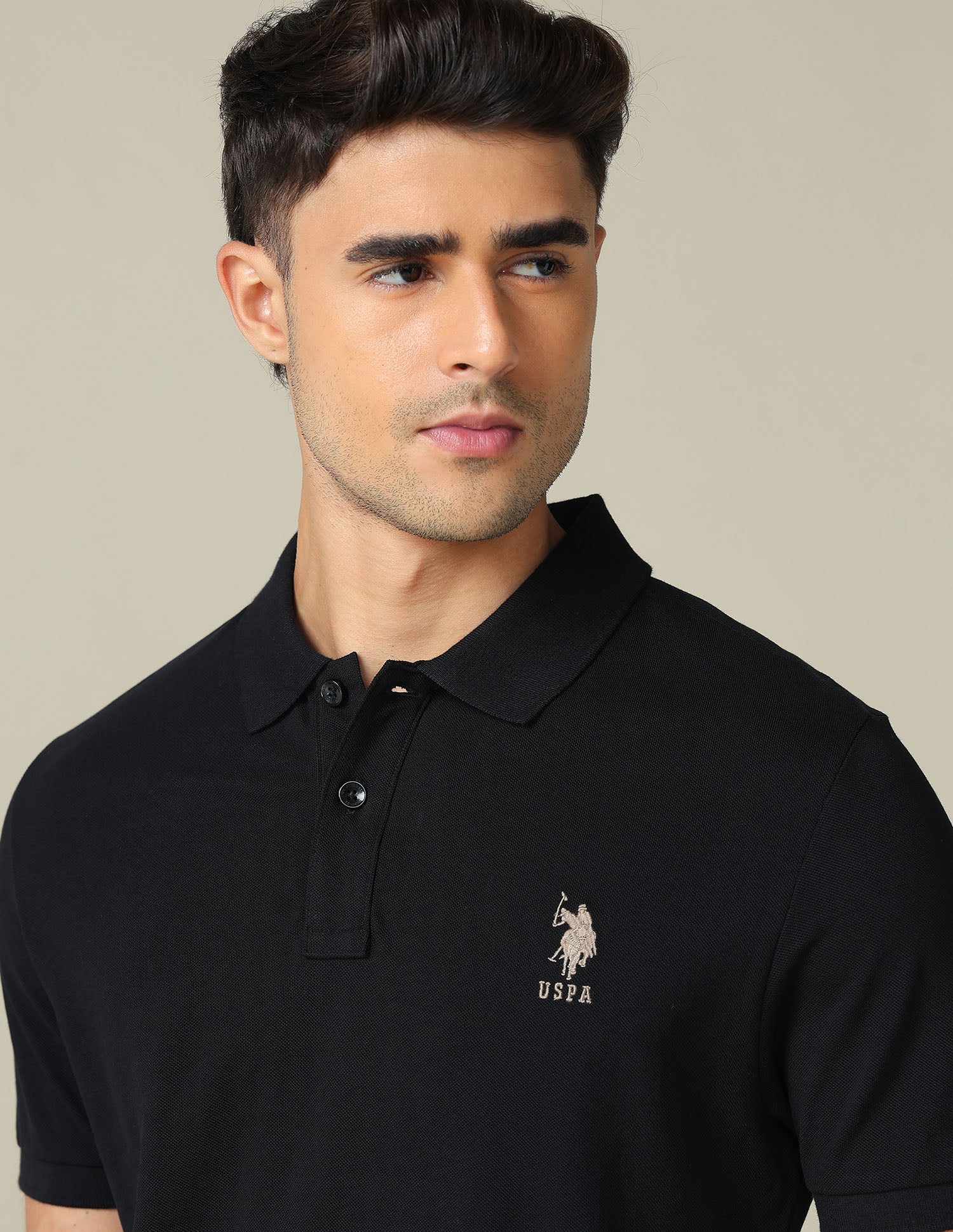 Muscle Fit Typographic Printed Polo Shirt - Image 7