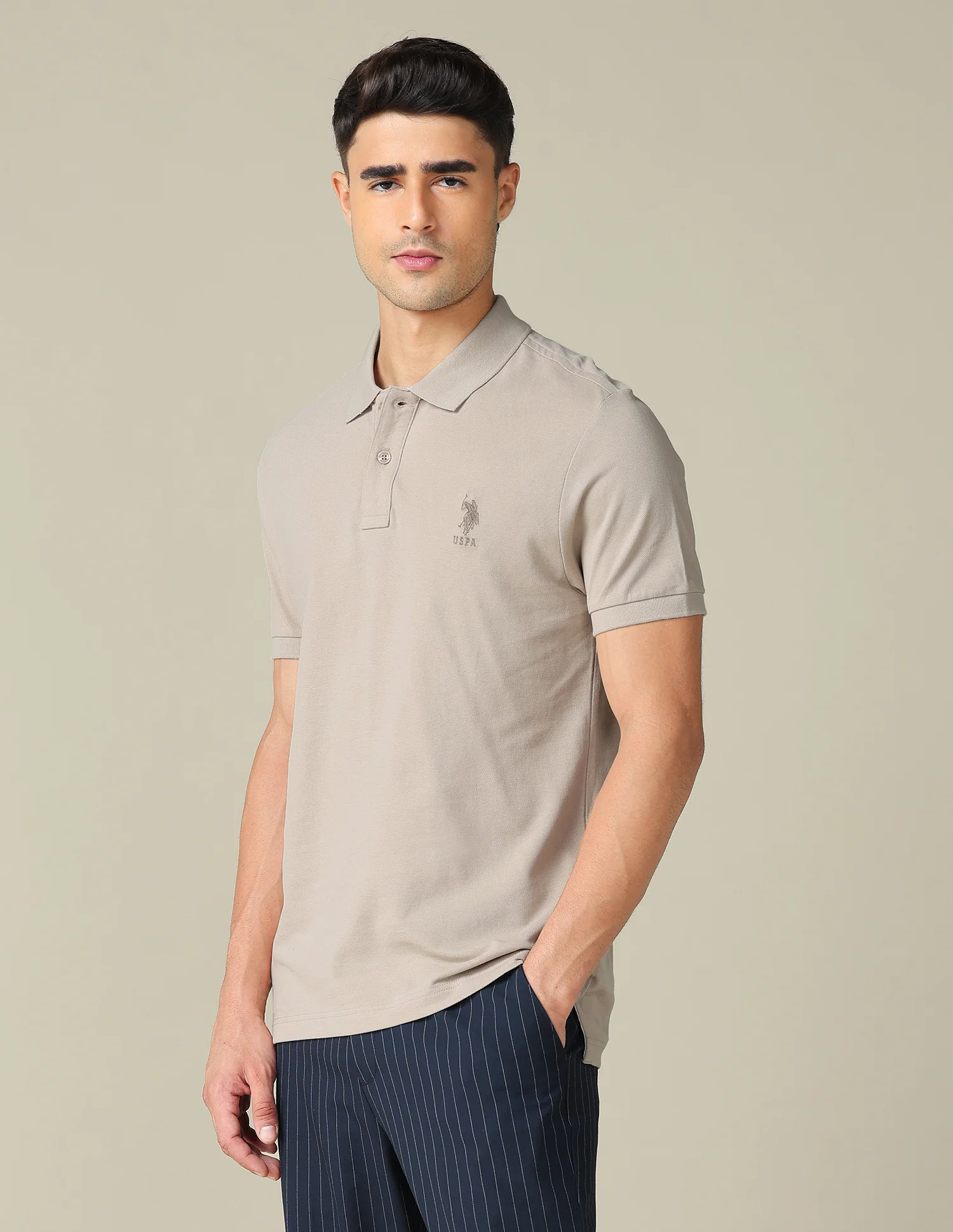 Muscle Fit Typographic Printed Polo Shirt - Image 4