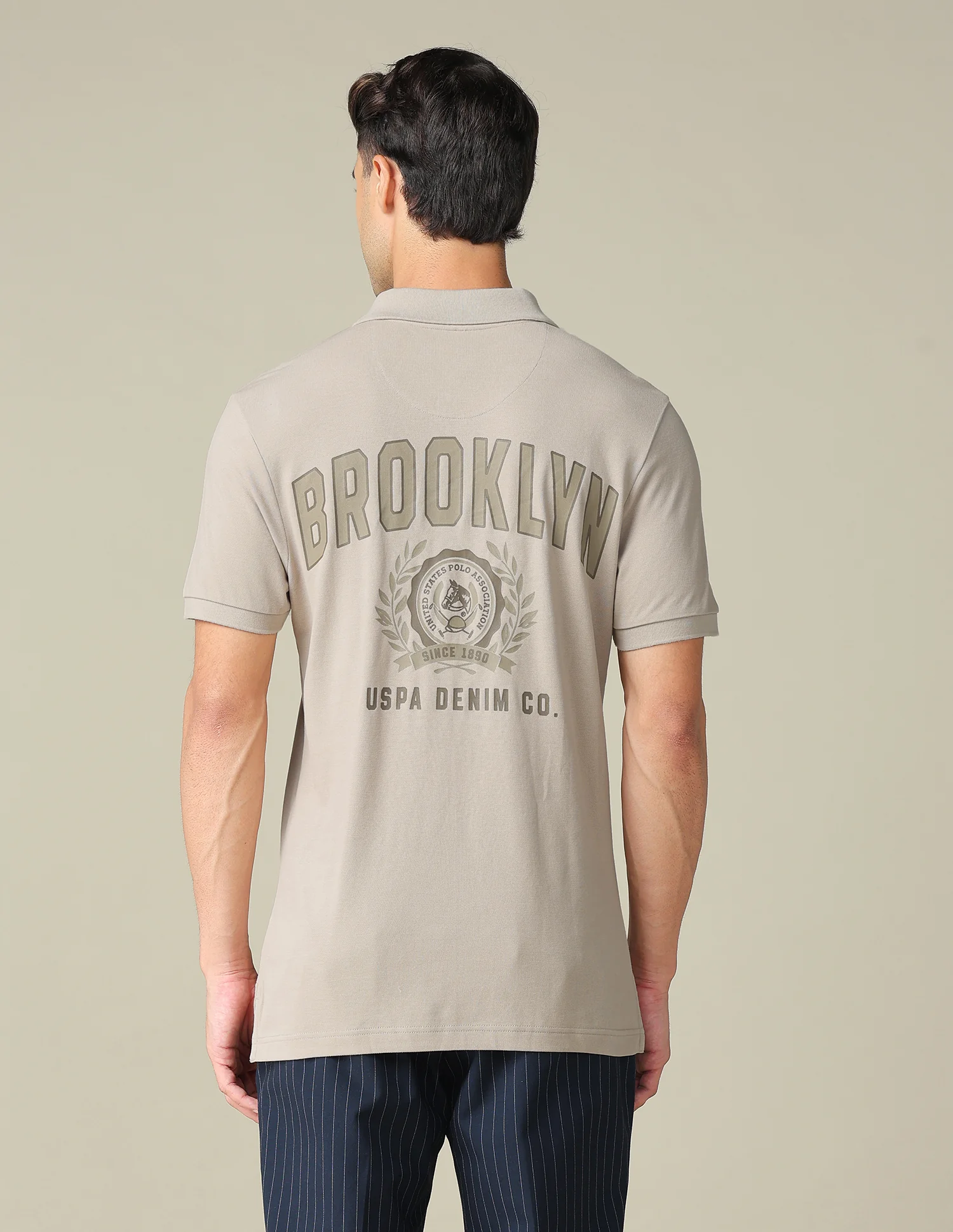 Muscle Fit Typographic Printed Polo Shirt - Image 5