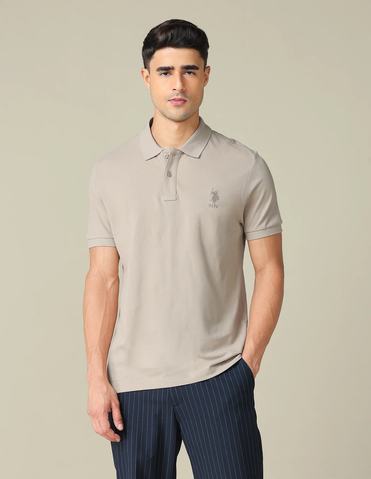 Muscle Fit Typographic Printed Polo Shirt - Image 6