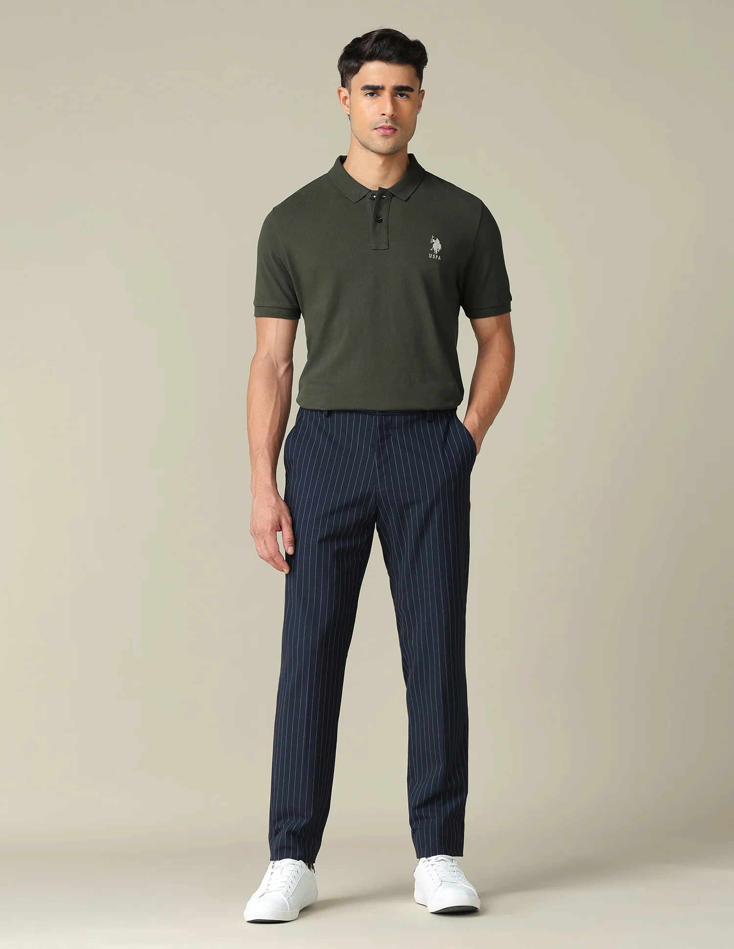 Muscle Fit Typographic Printed Polo Shirt - Image 3