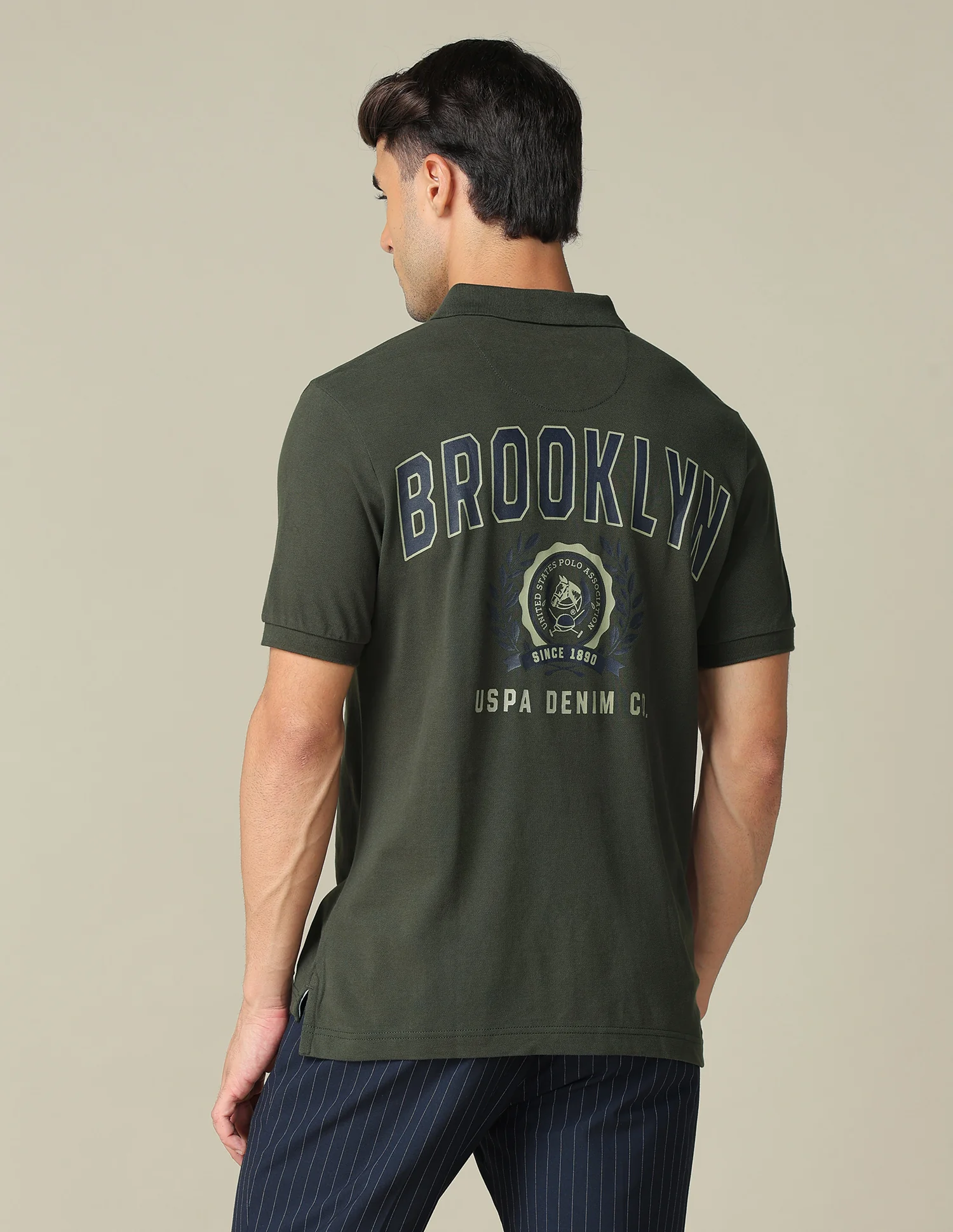 Muscle Fit Typographic Printed Polo Shirt - Image 5