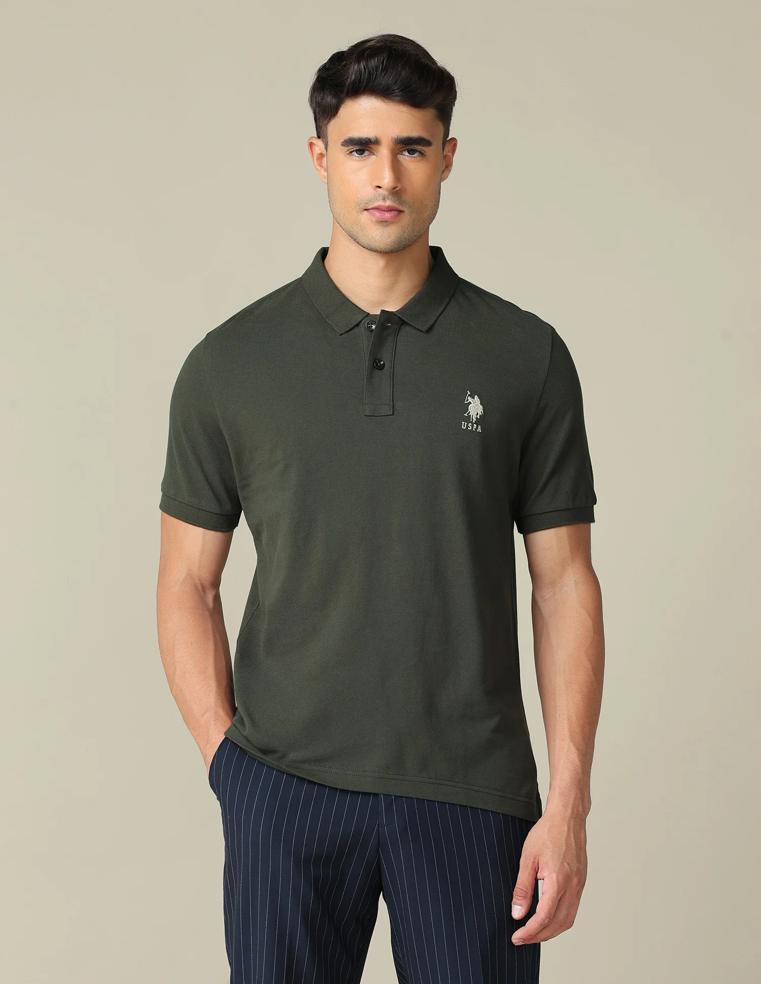 Muscle Fit Typographic Printed Polo Shirt - Image 6