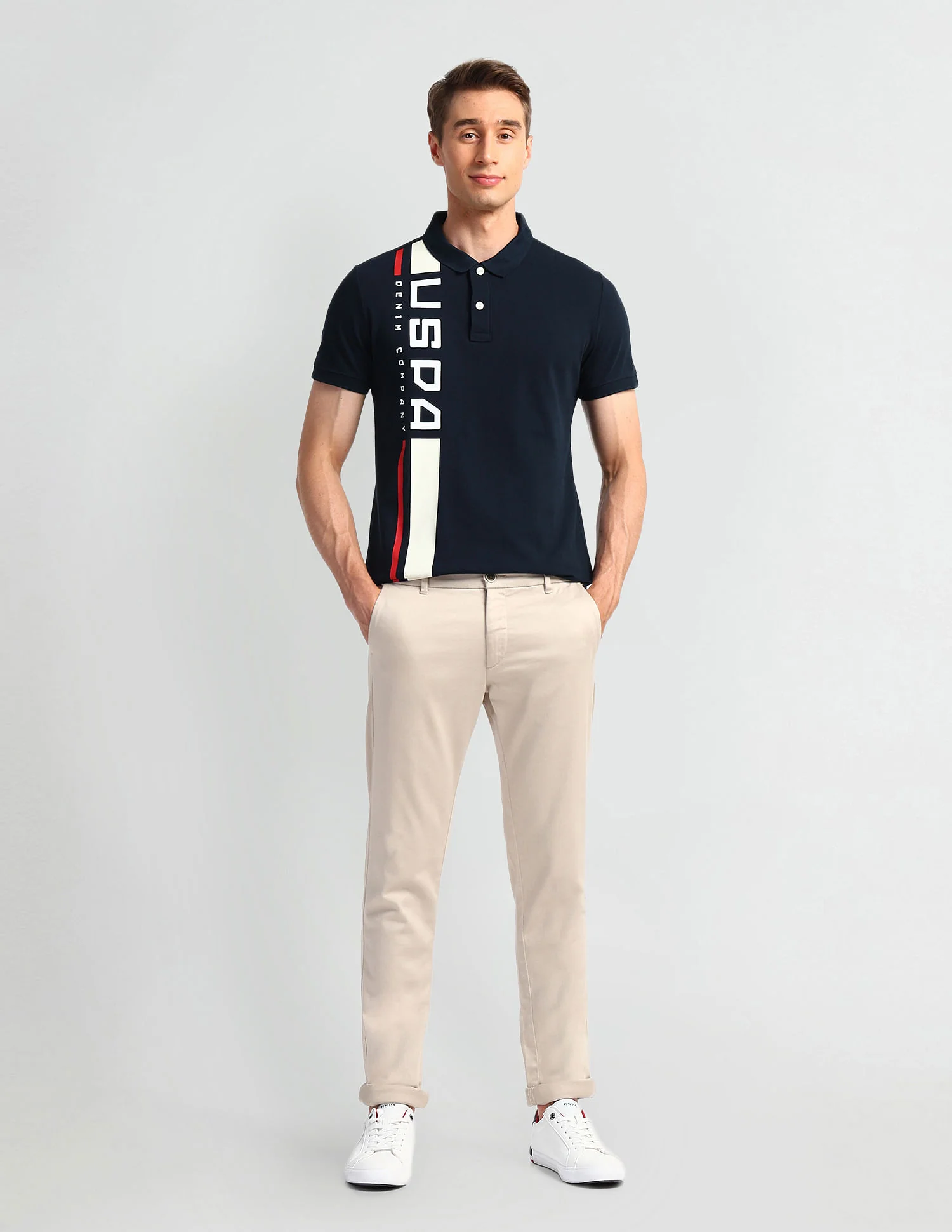 Muscle Fit Typography Polo Shirt - Image 3