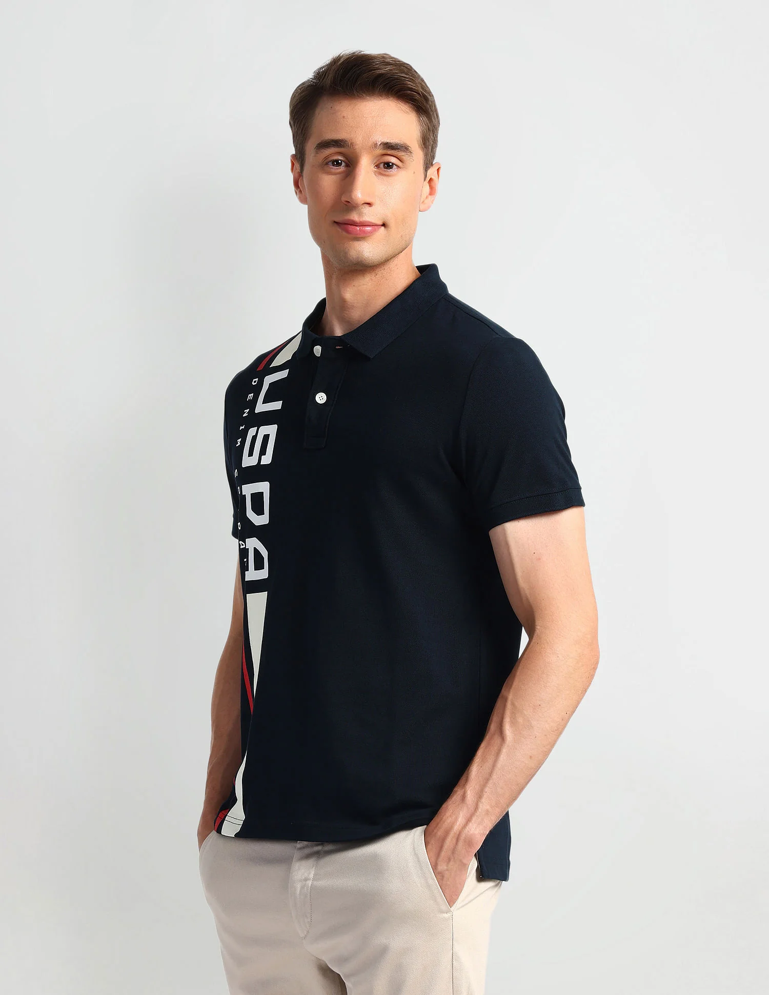 Muscle Fit Typography Polo Shirt - Image 4