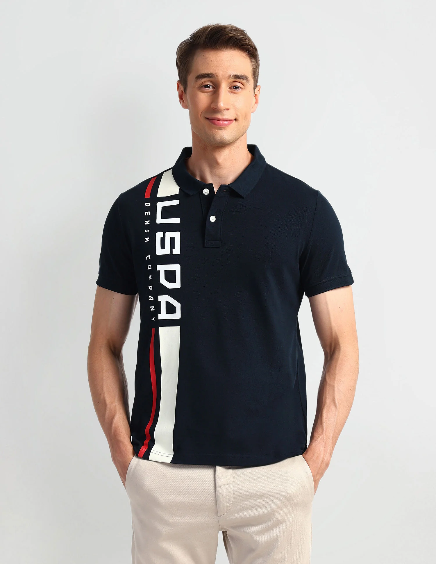 Muscle Fit Typography Polo Shirt - Image 6