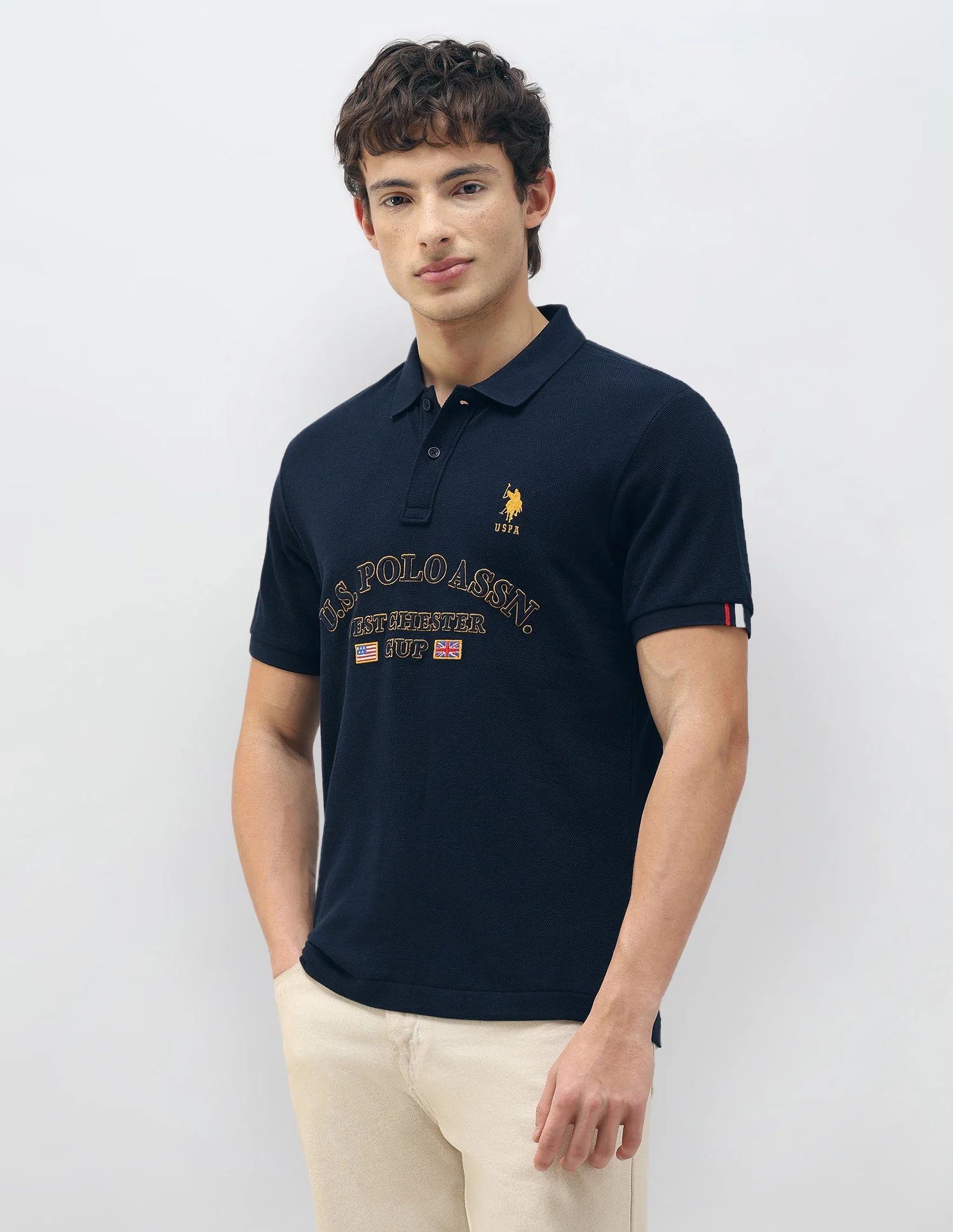 New Port Marina Brand Embroidered Polo Shirt - Image 4