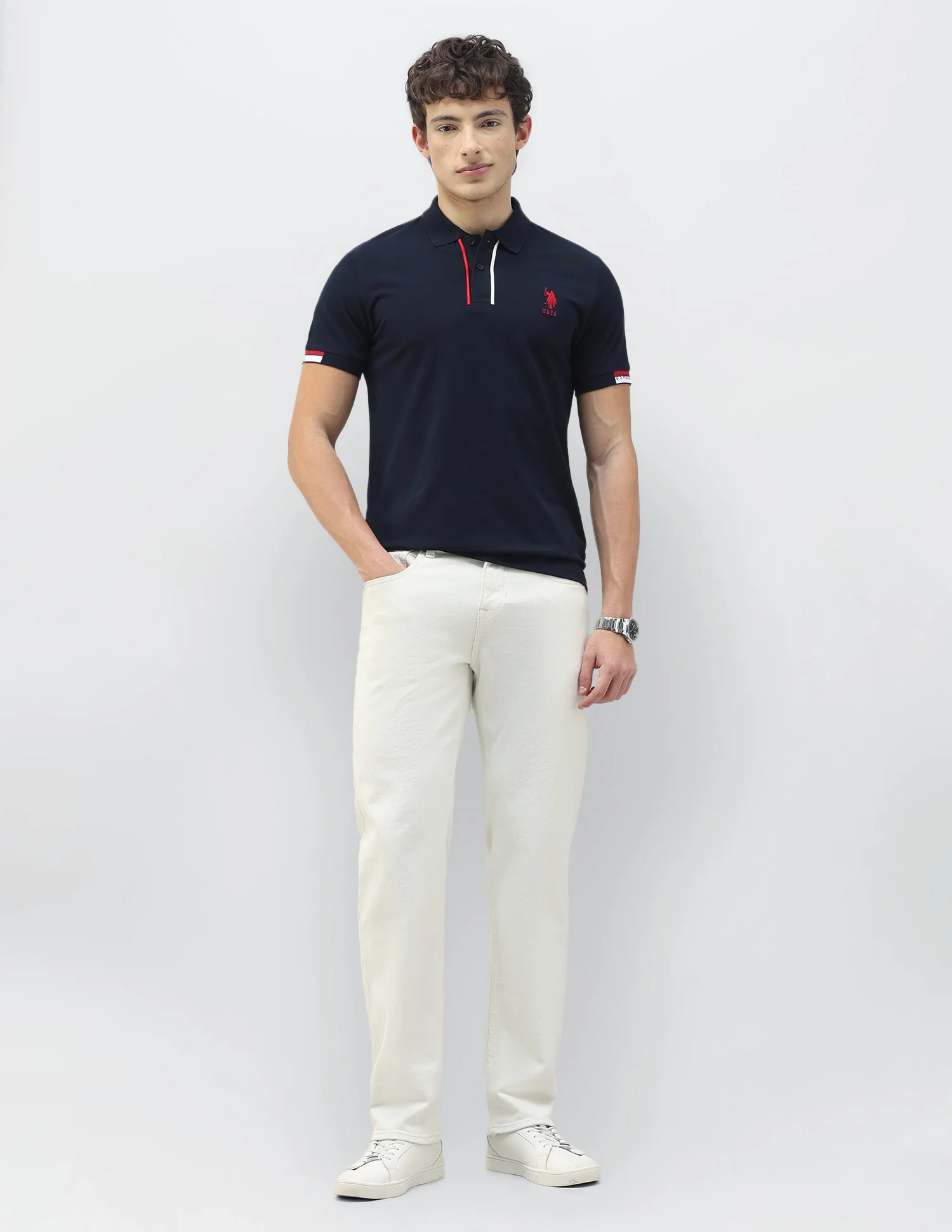 New Port Marina Solid Polo Shirt - Image 3