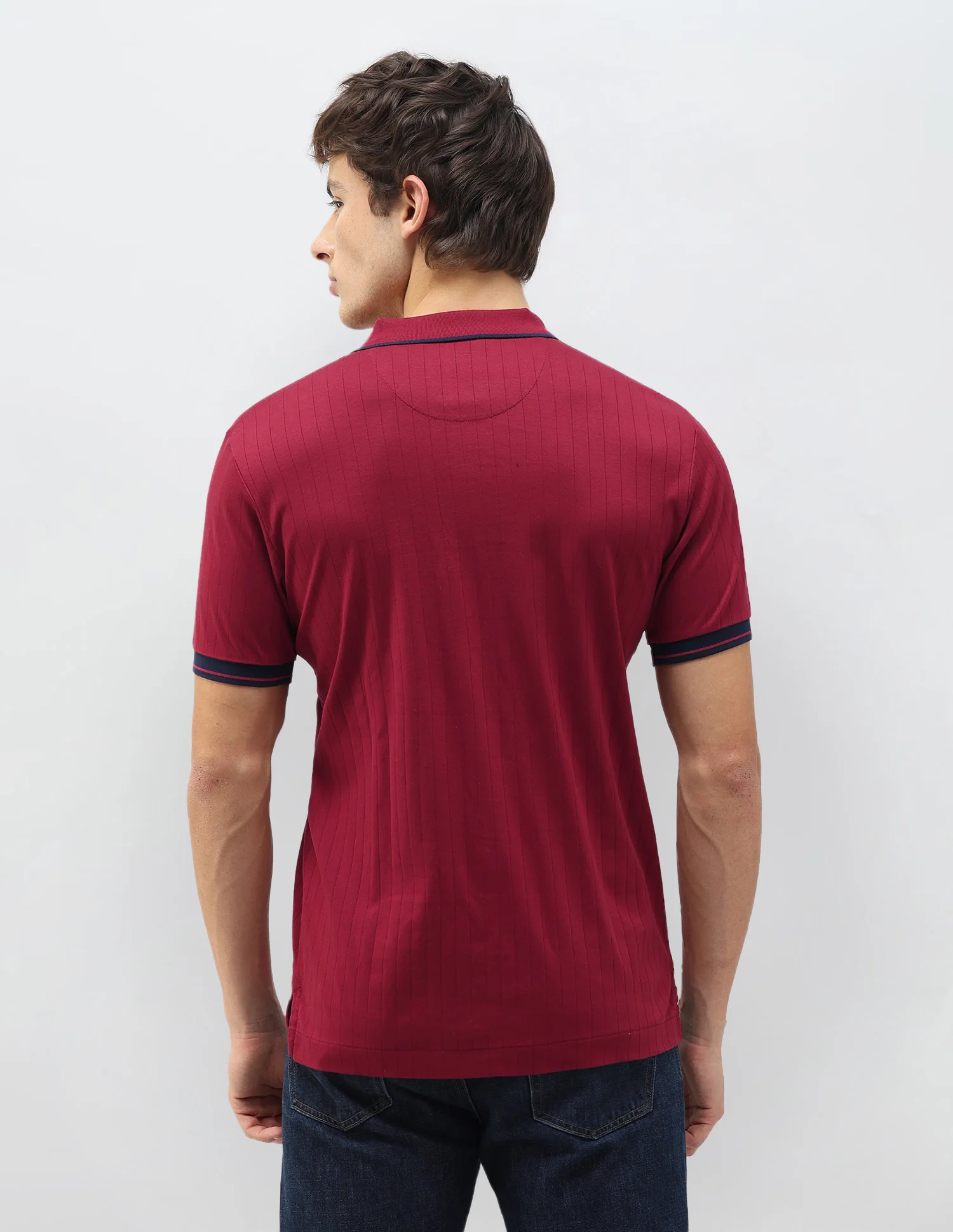 New Port Marina Vertical Striped Patterned Knit Polo Shirt - Image 5