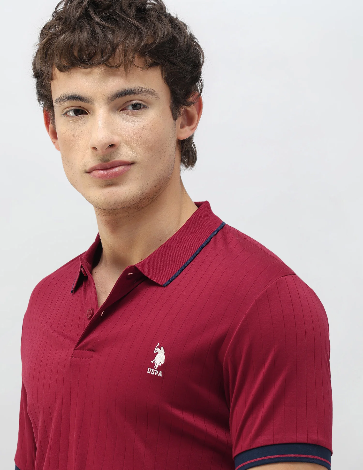 New Port Marina Vertical Striped Patterned Knit Polo Shirt - Image 7