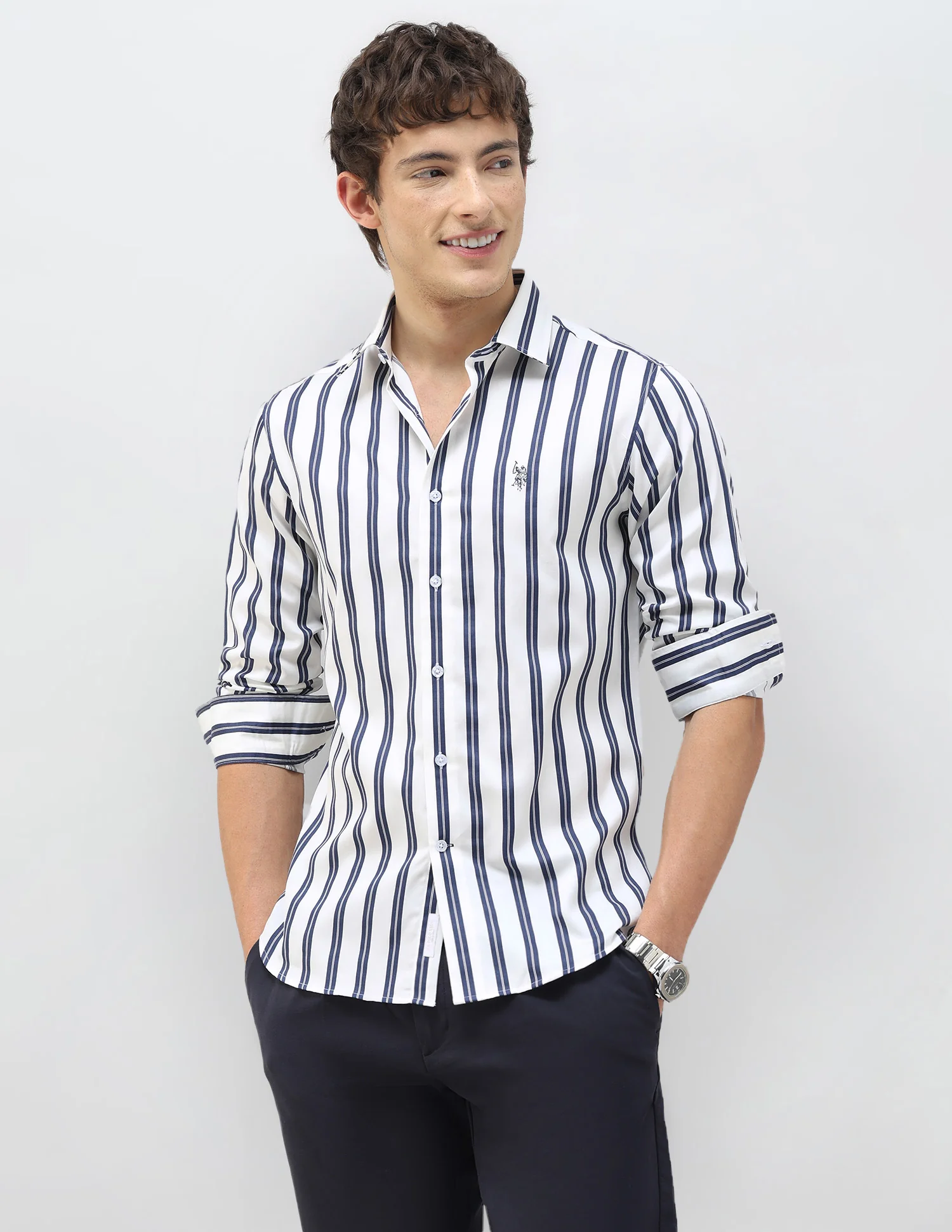 New Port Marina Vertical Striped Shirt - Image 6