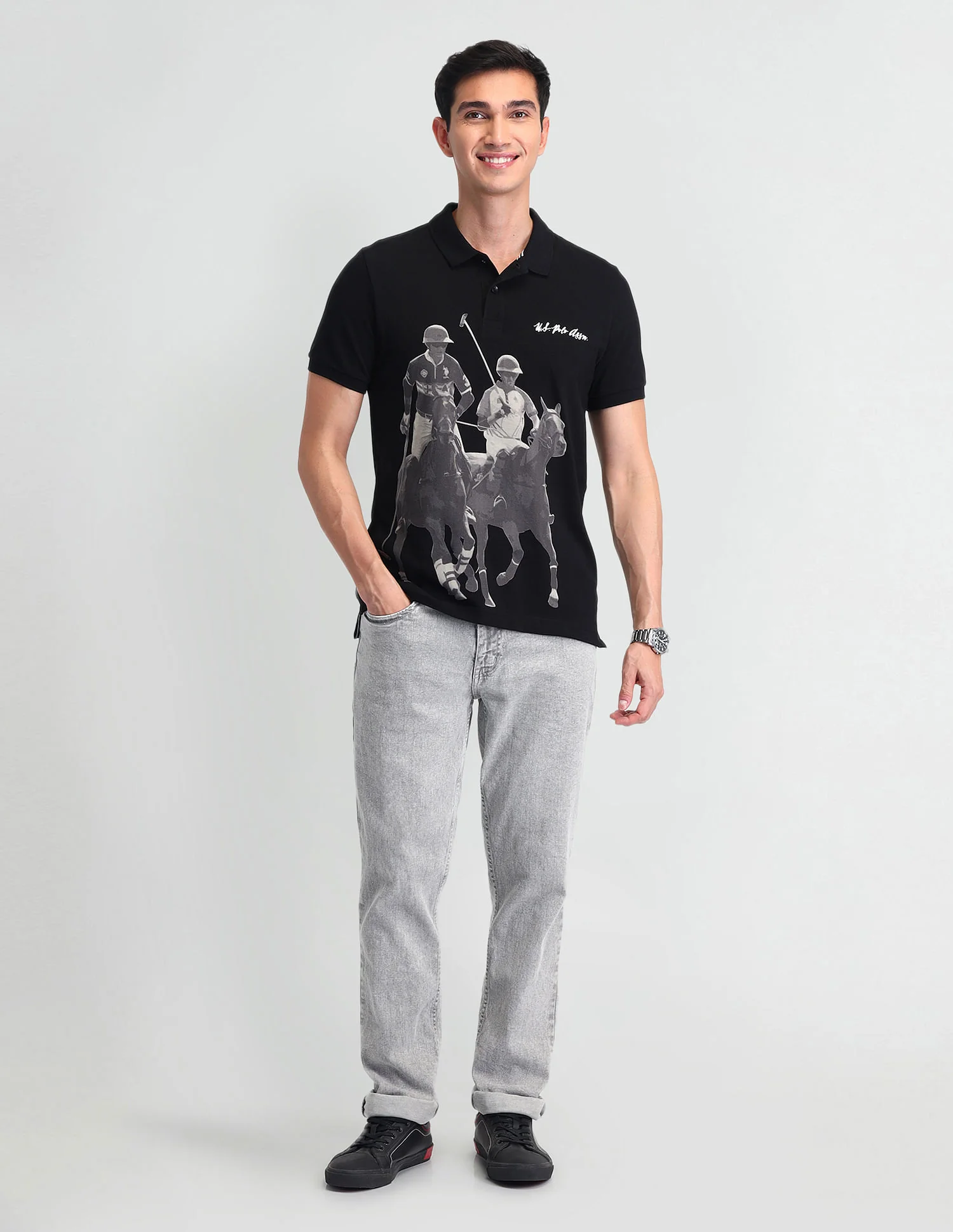 Outdoor Muscle Fit Brand Polo Shirt - Image 3