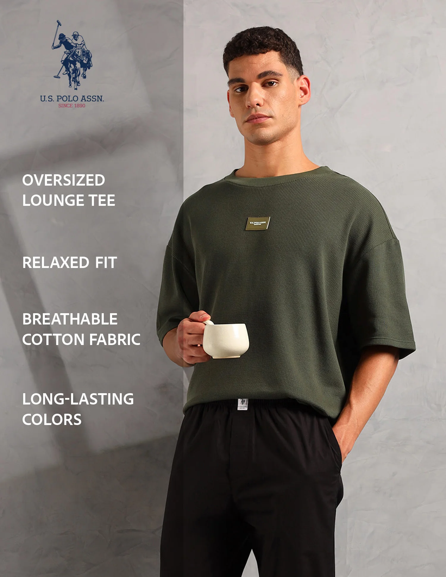 Oversized Fit Cotton PE001 Lounge T-Shirt - Pack Of 1 - Image 10