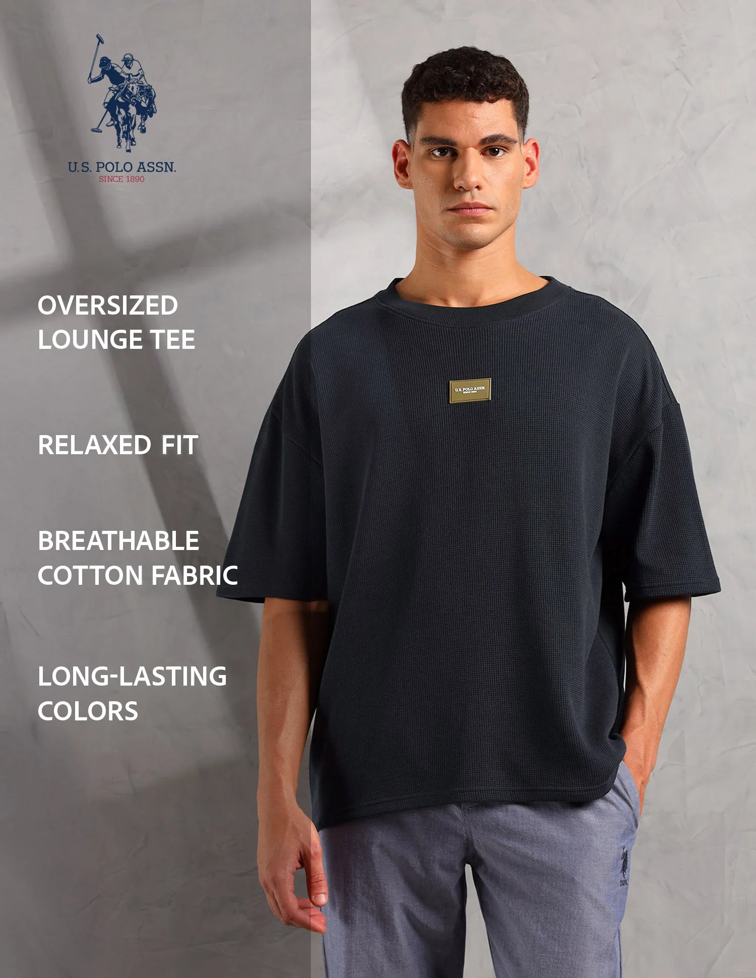 Oversized Fit Cotton PE001 Lounge T-Shirt - Pack Of 1 - Image 10
