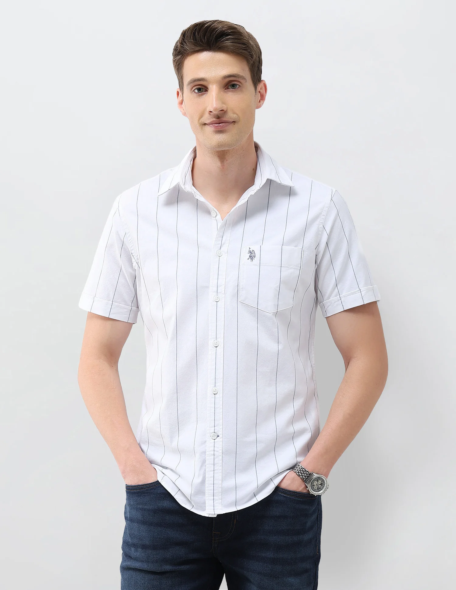 Oxford Regular Fit Vertical Striped Shirt