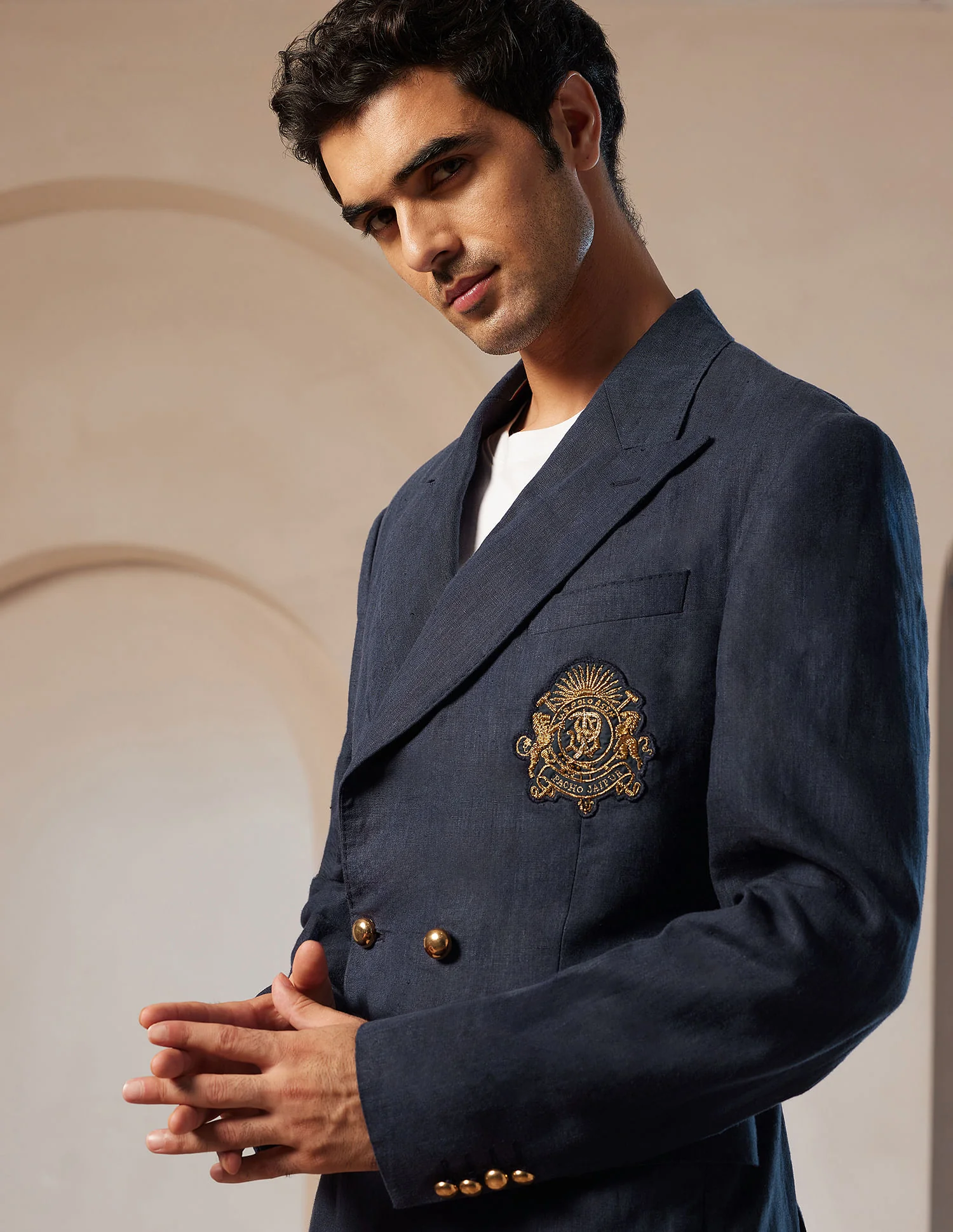 Pacho X Crest Logo Double Breasted Jacket