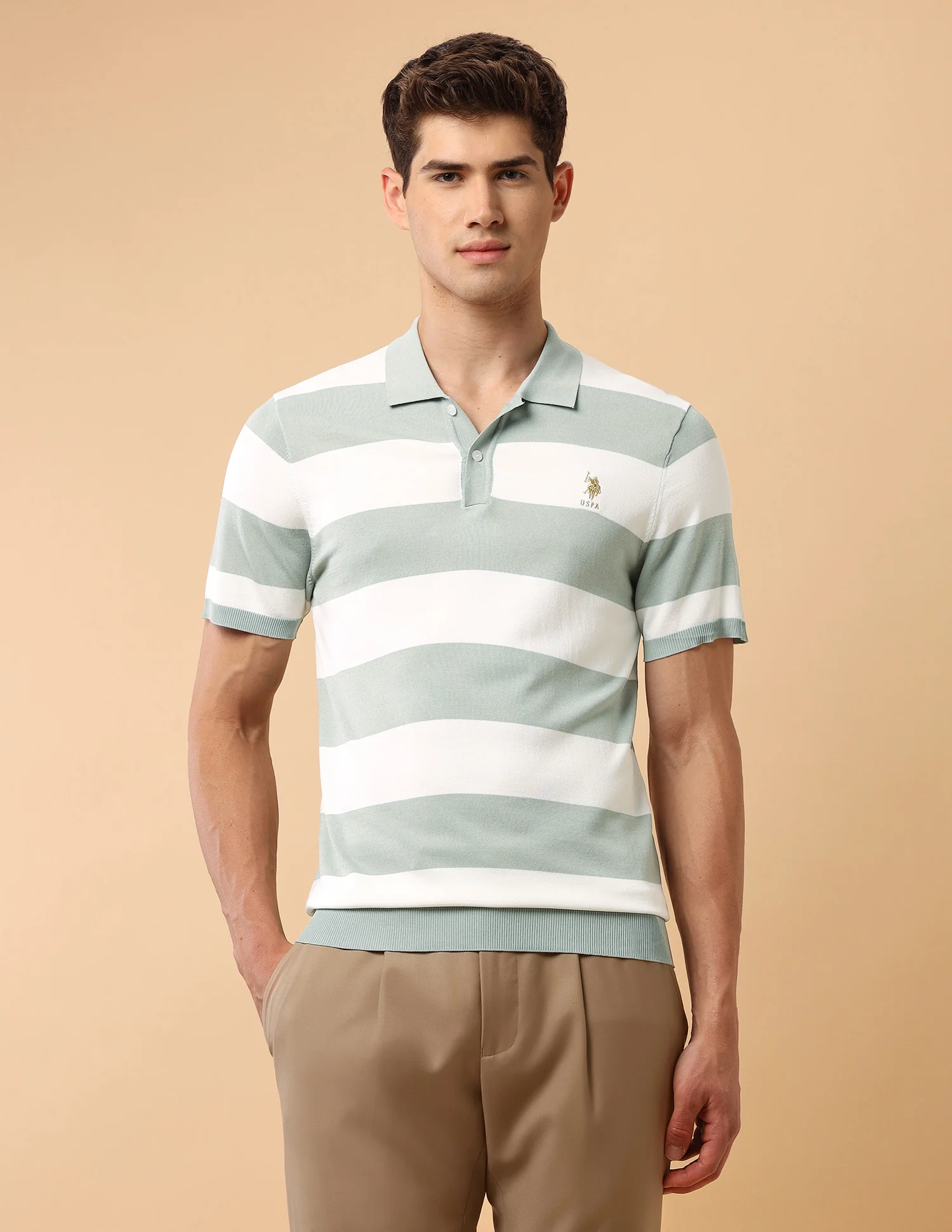 Pacho X Horizontal Striped Slim Fit Polo Shirt - Image 6