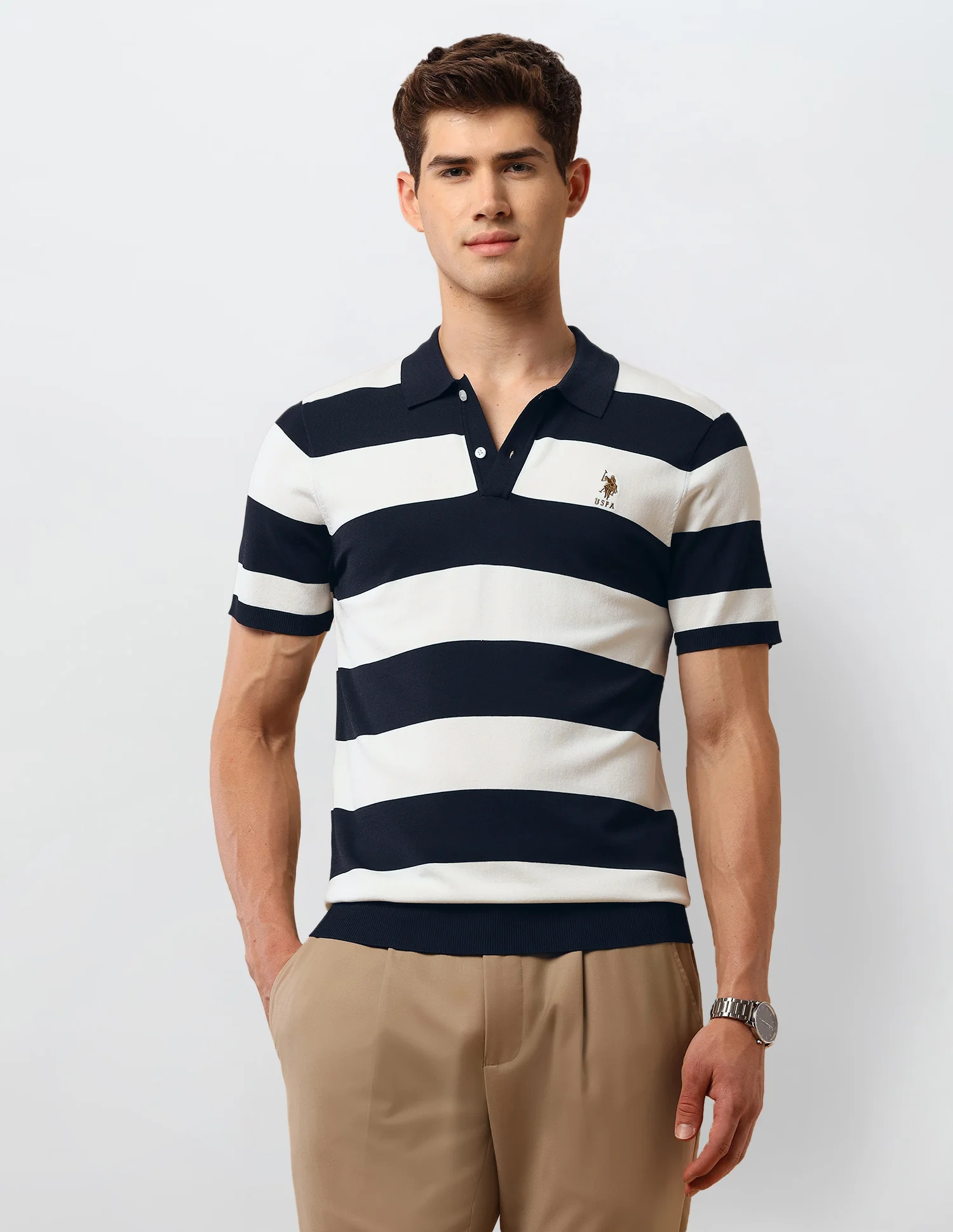 Pacho X Horizontal Striped Slim Fit Polo Shirt