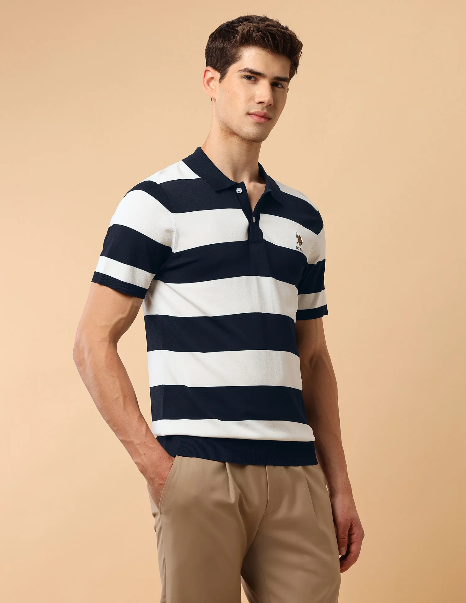 Pacho X Horizontal Striped Slim Fit Polo Shirt - Image 4