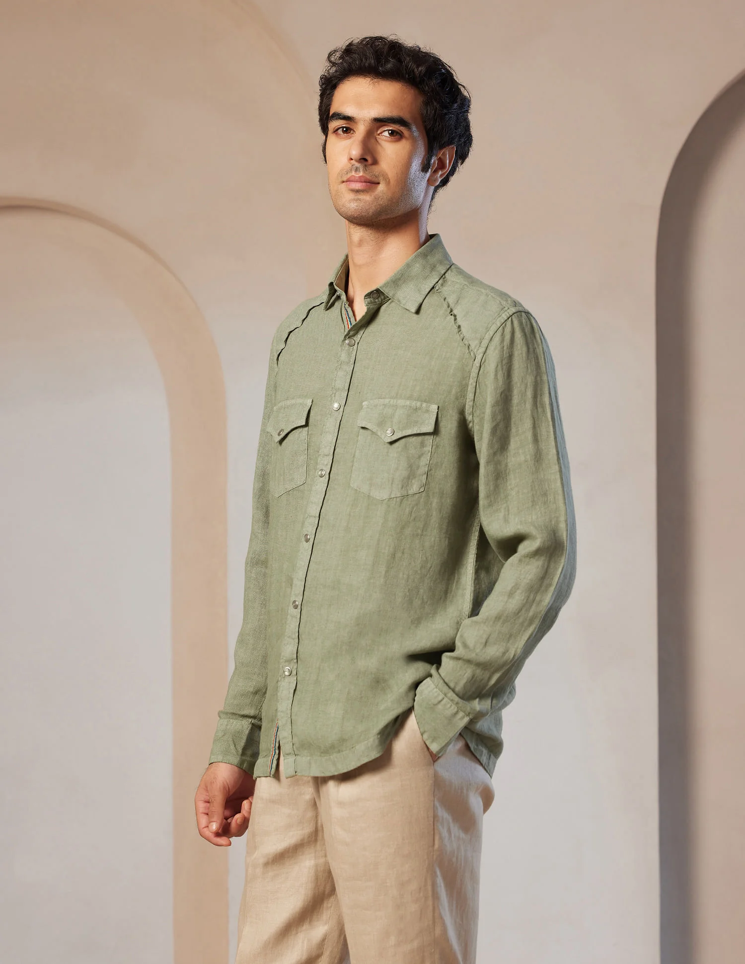 Pacho X Tailored Fit Linen Shirt - Image 3