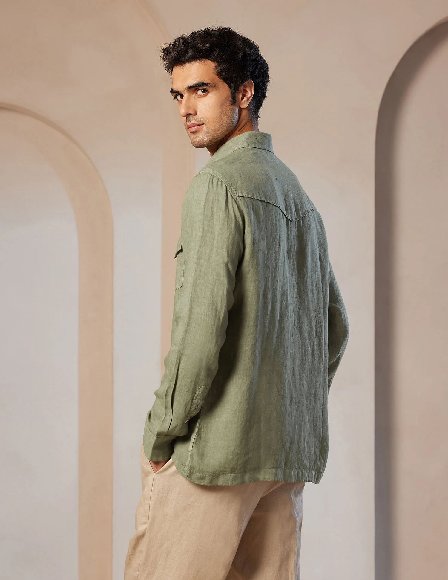 Pacho X Tailored Fit Linen Shirt - Image 4