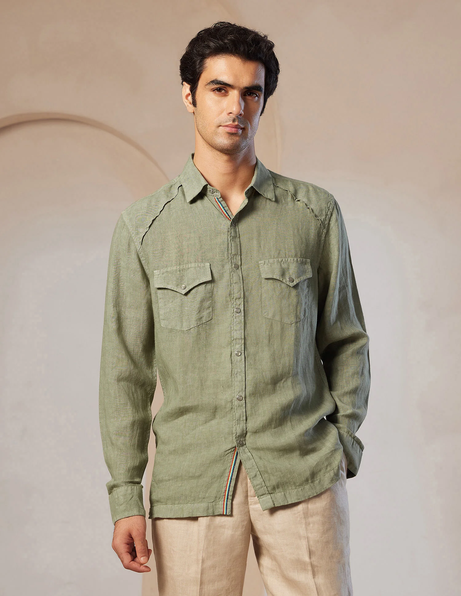 Pacho X Tailored Fit Linen Shirt - Image 5