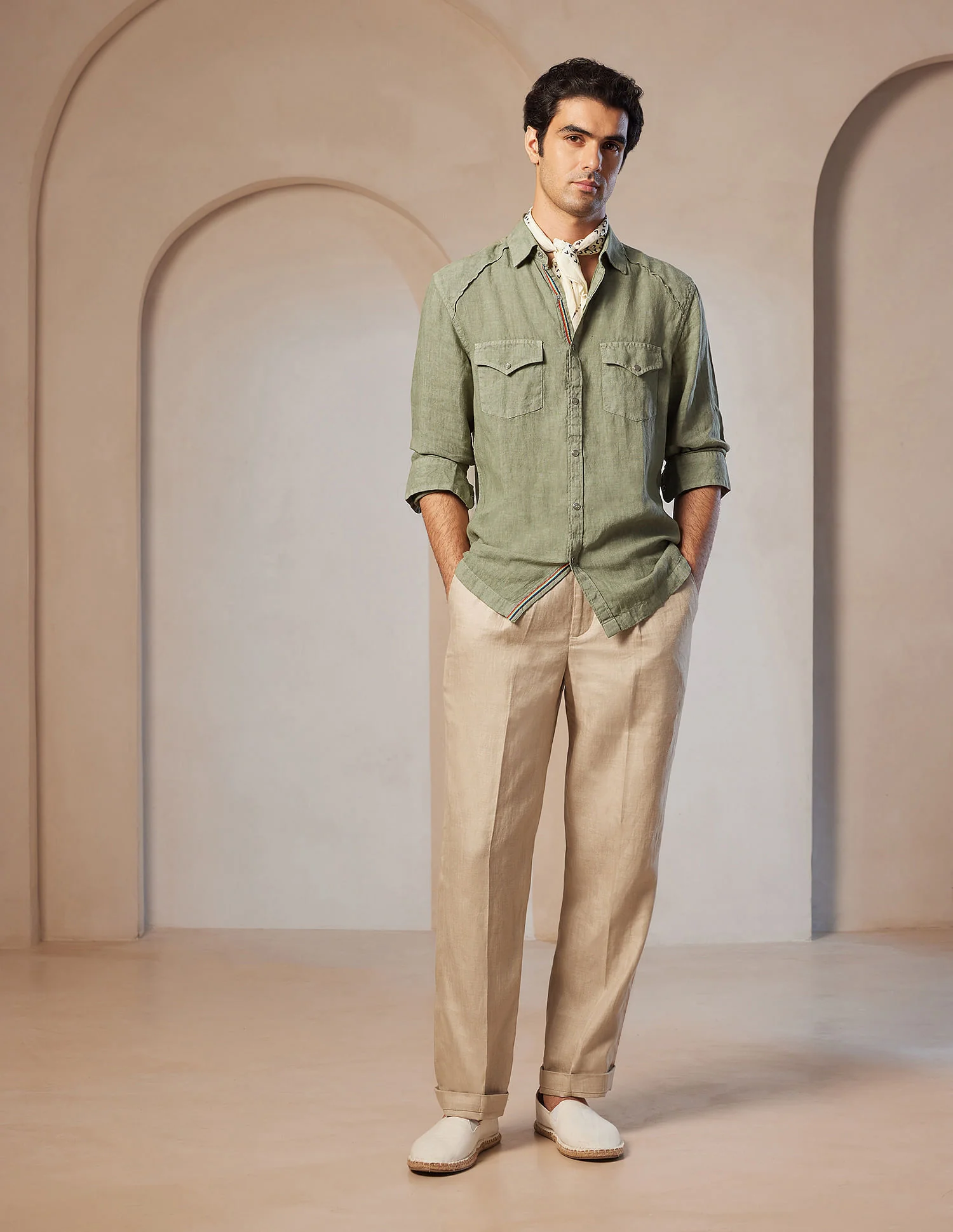 Pacho X Tailored Fit Linen Shirt - Image 6