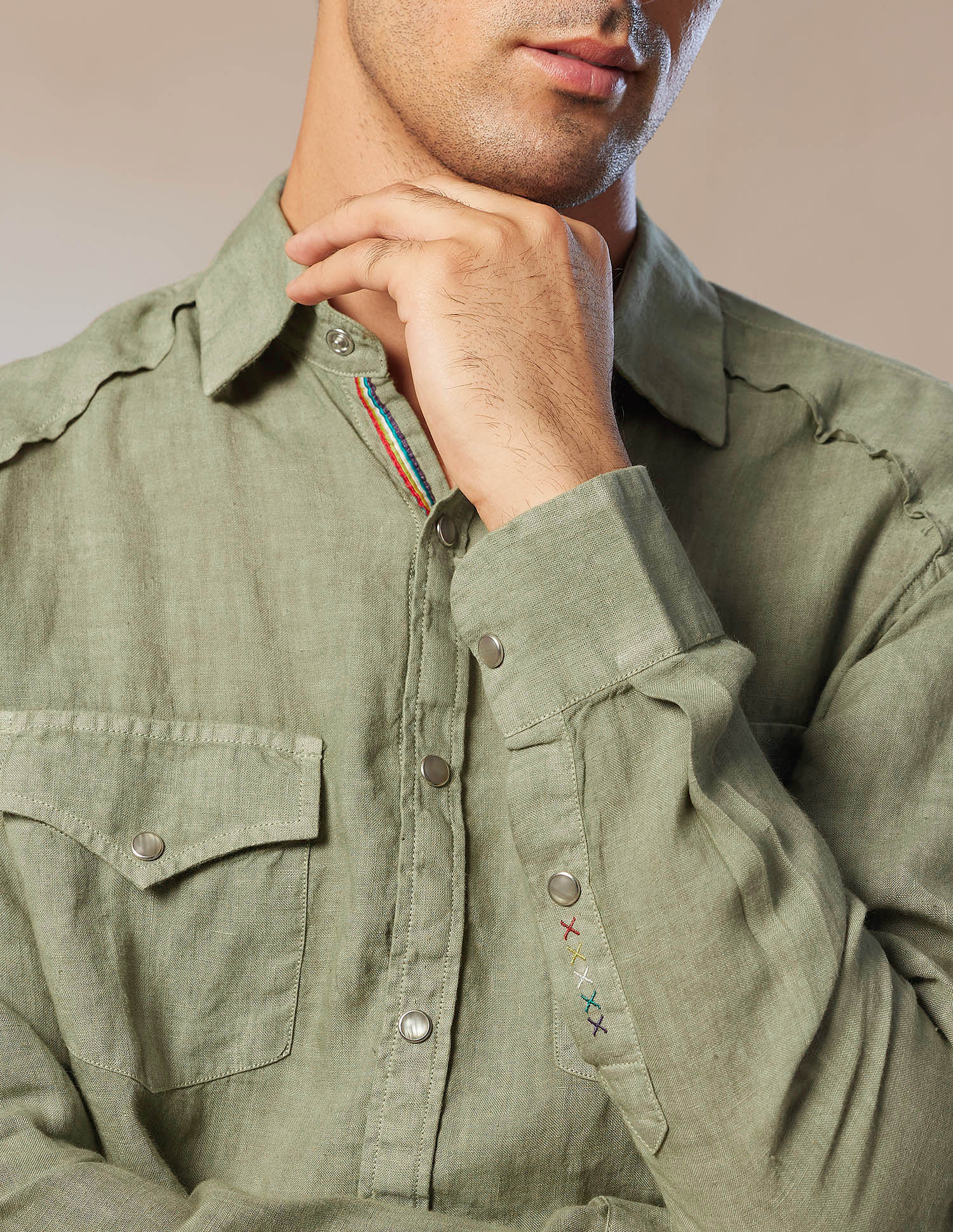 Pacho X Tailored Fit Linen Shirt - Image 7