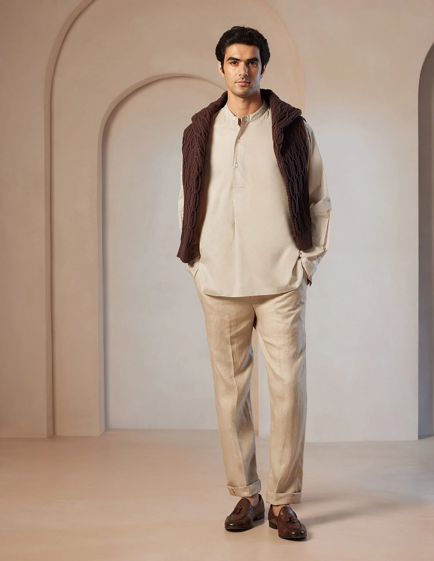Pacho X Tailored Fit Mandarin Collar Shirt - Image 3