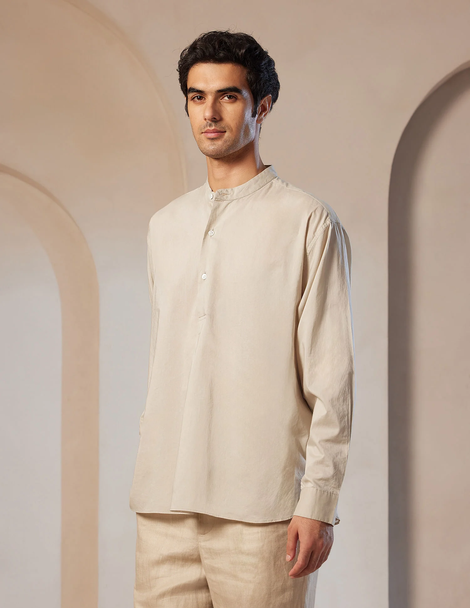 Pacho X Tailored Fit Mandarin Collar Shirt - Image 4