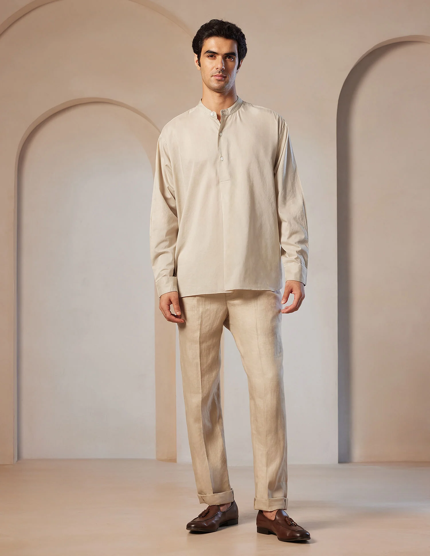 Pacho X Tailored Fit Mandarin Collar Shirt - Image 7