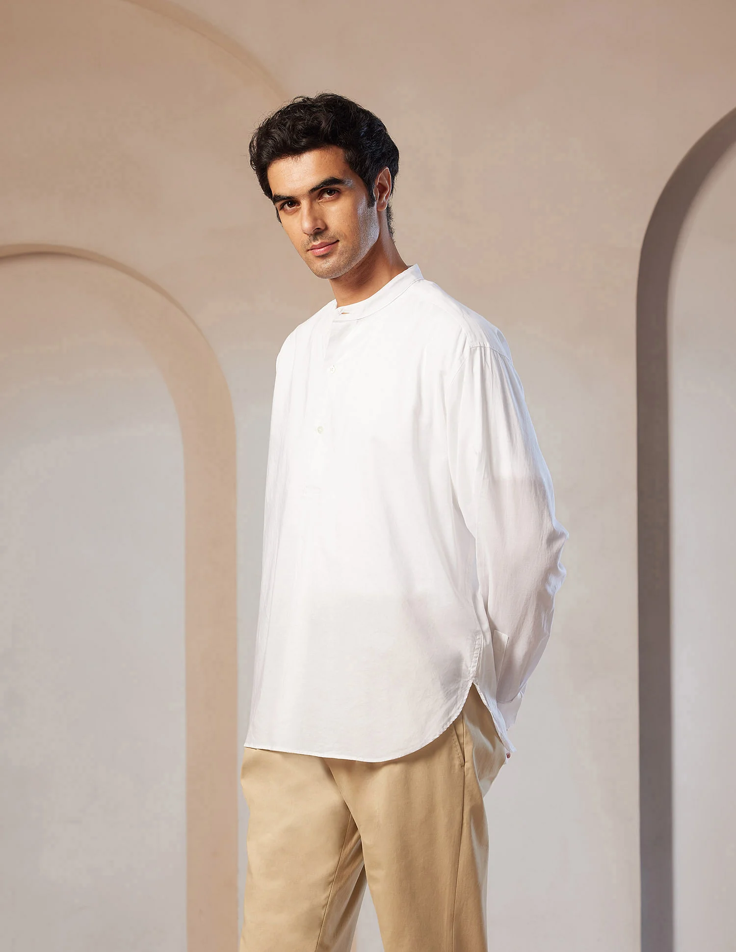 Pacho X Tailored Fit Mandarin Collar Shirt - Image 3